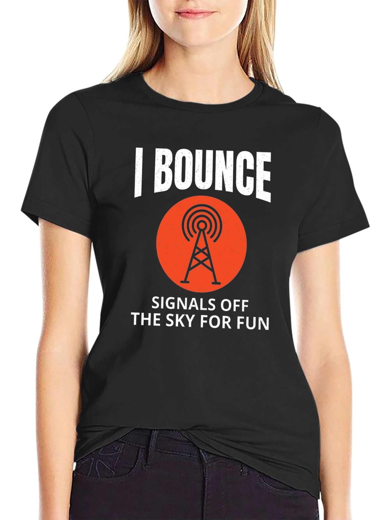 Black Bounce Signals T-Shirt - Amateur Radio Ham Operator Tee view 2