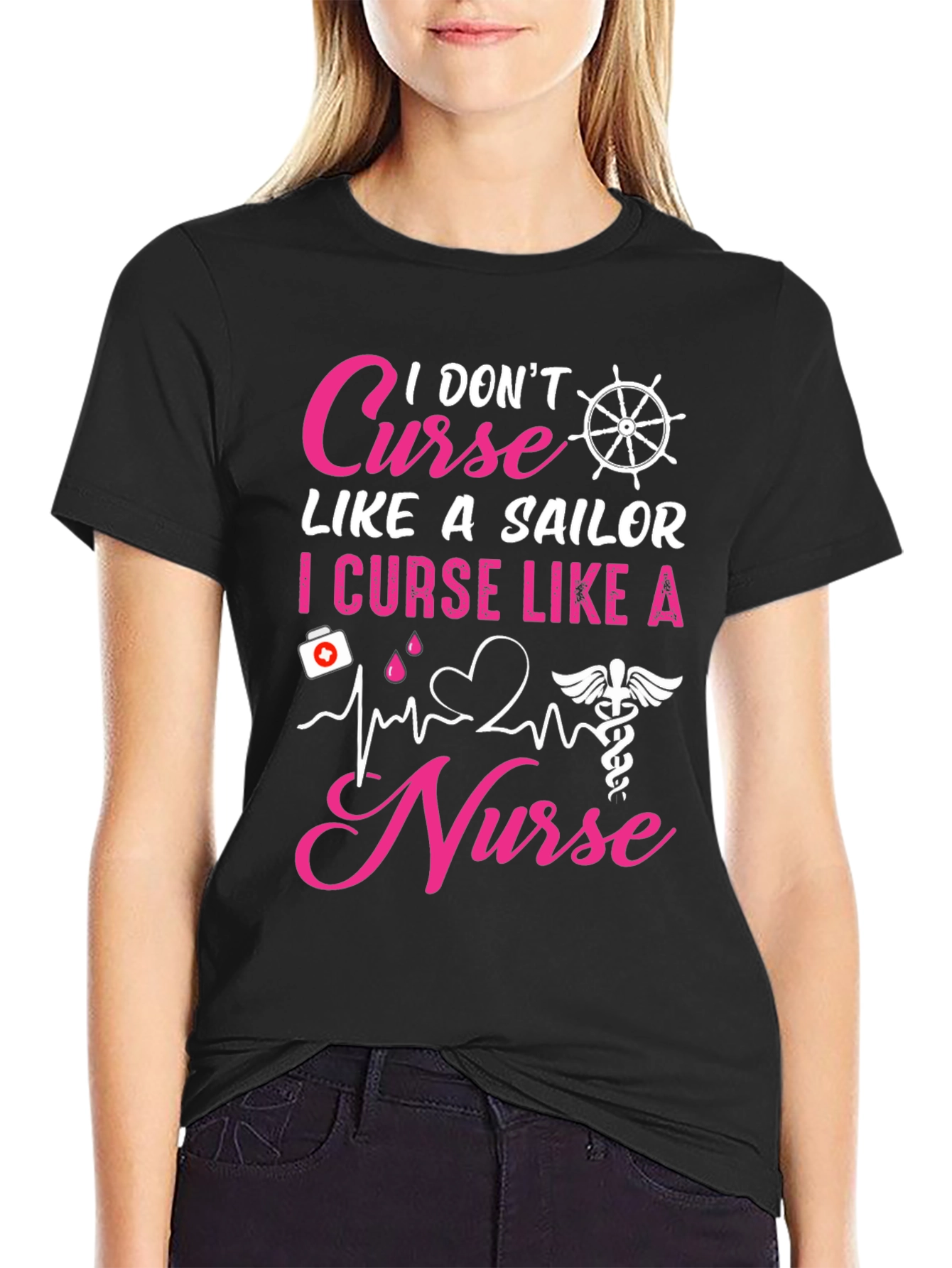 Black I Curse Like A Nurse T-Shirt view 2
