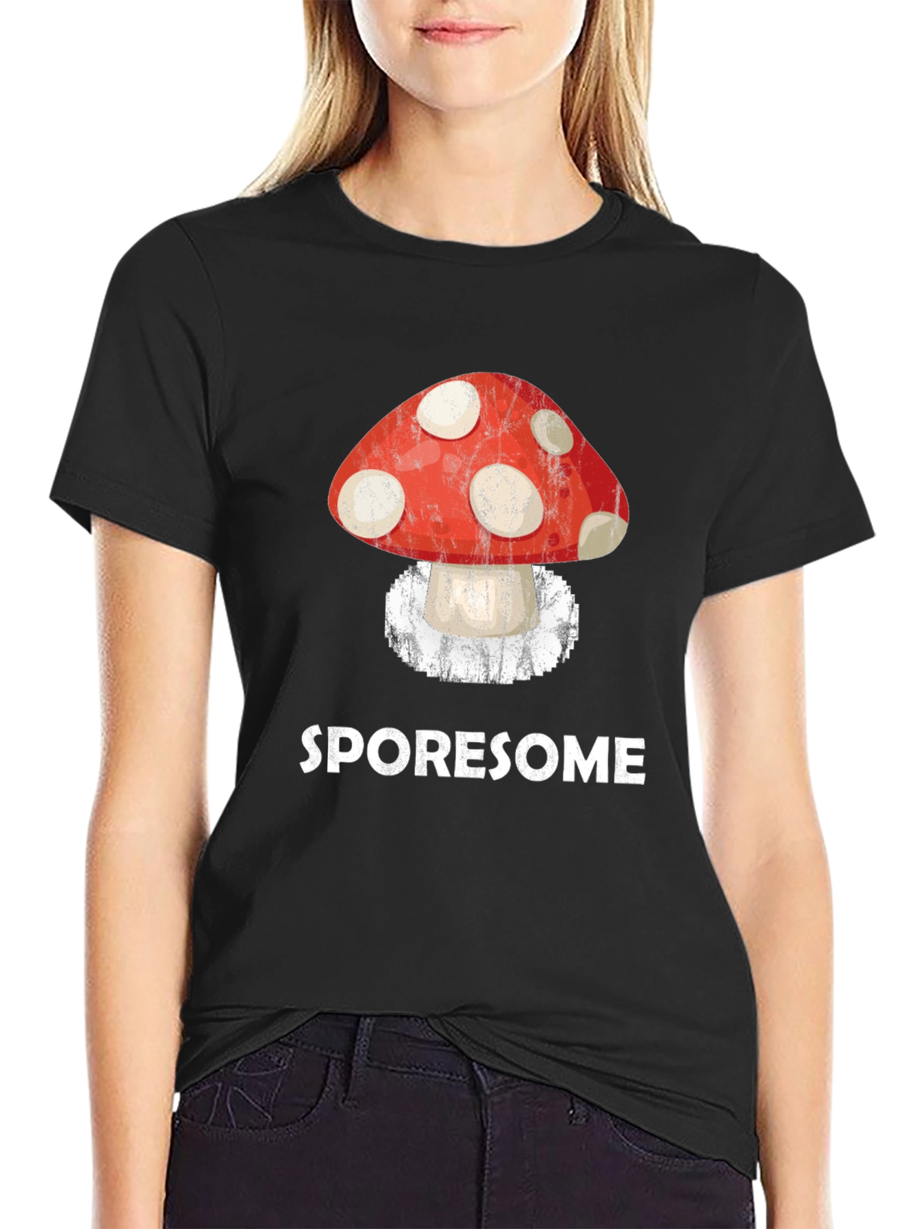 Black Sporesome Mushroom Graphic Tee view 2