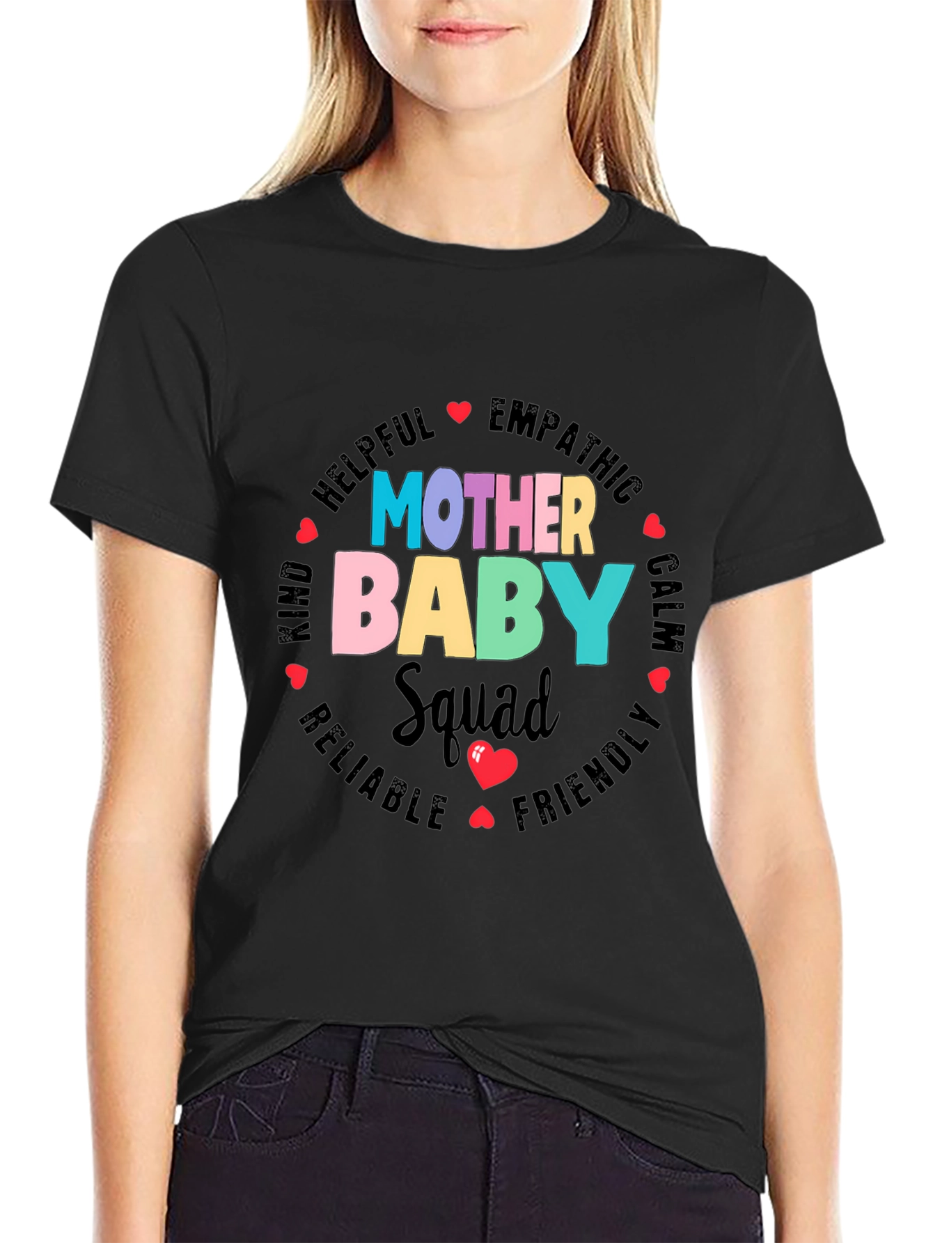 Black Mother Baby Squad Graphic Tee - Soft Cotton Blend view 2