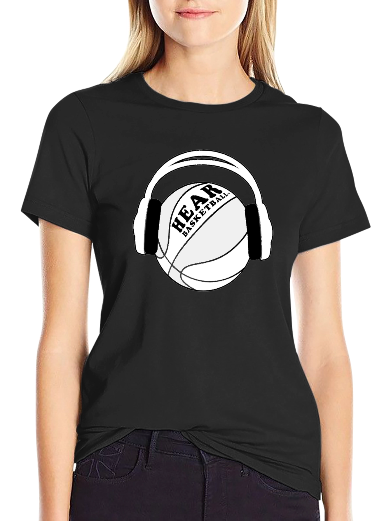 Black Hear Basketball Black T-Shirt view 2