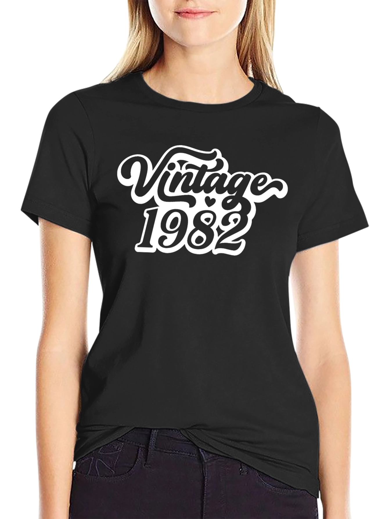 Black Vintage 1982 Black T-Shirt view 2