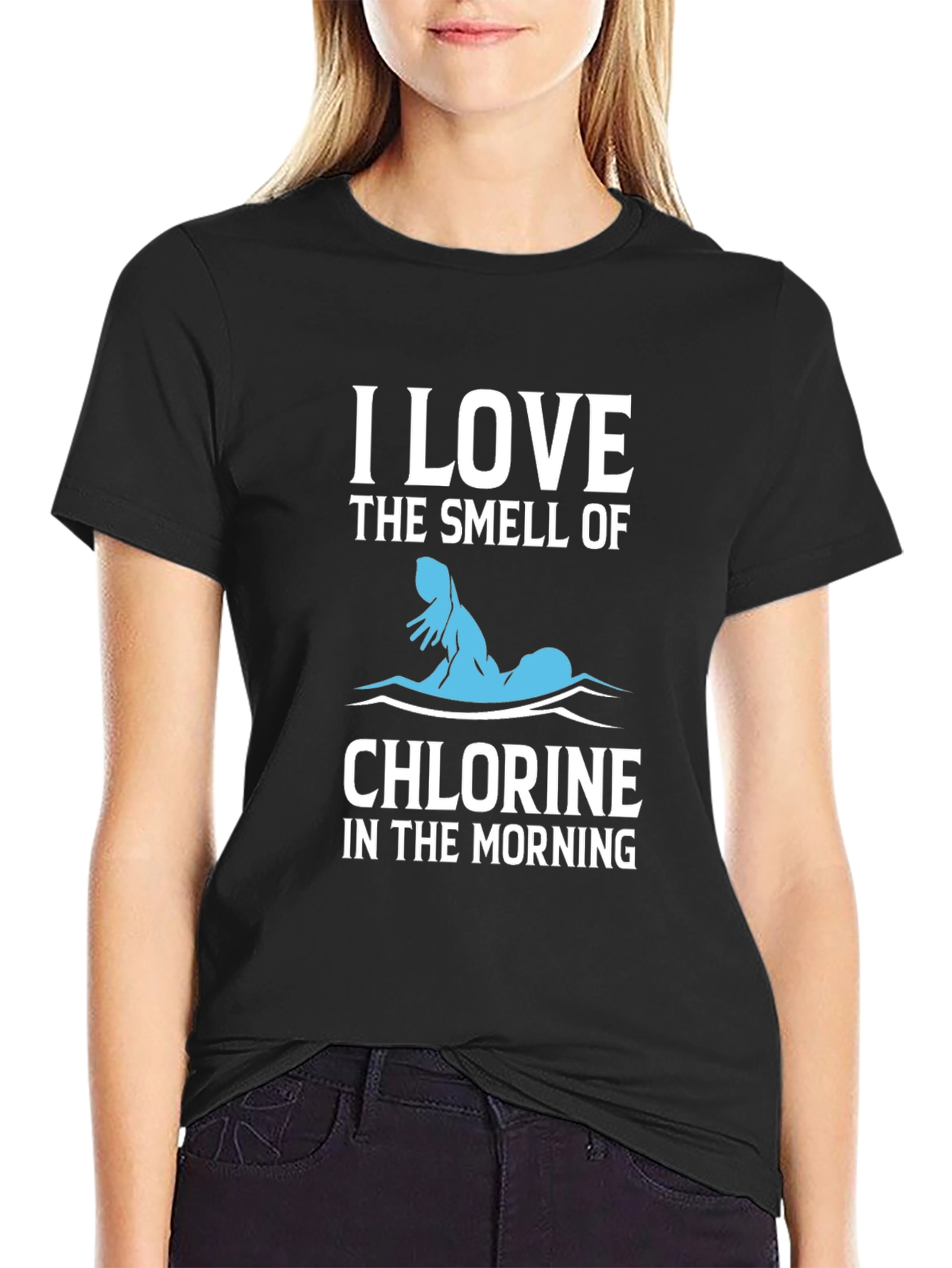 Black I Love The Smell of Chlorine T-Shirt view 2