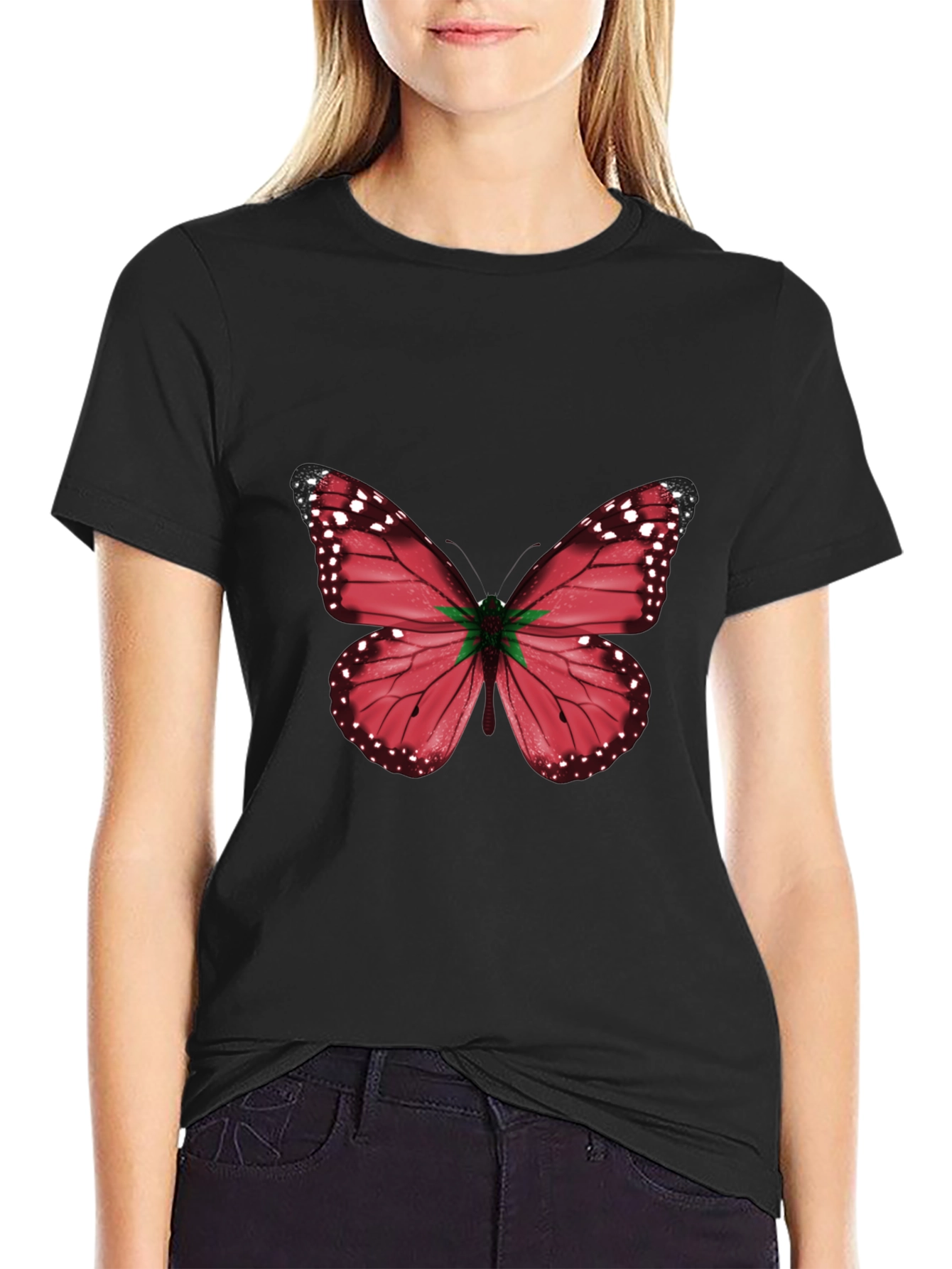 Black Butterfly Graphic Tee - Modern Casual Style view 2