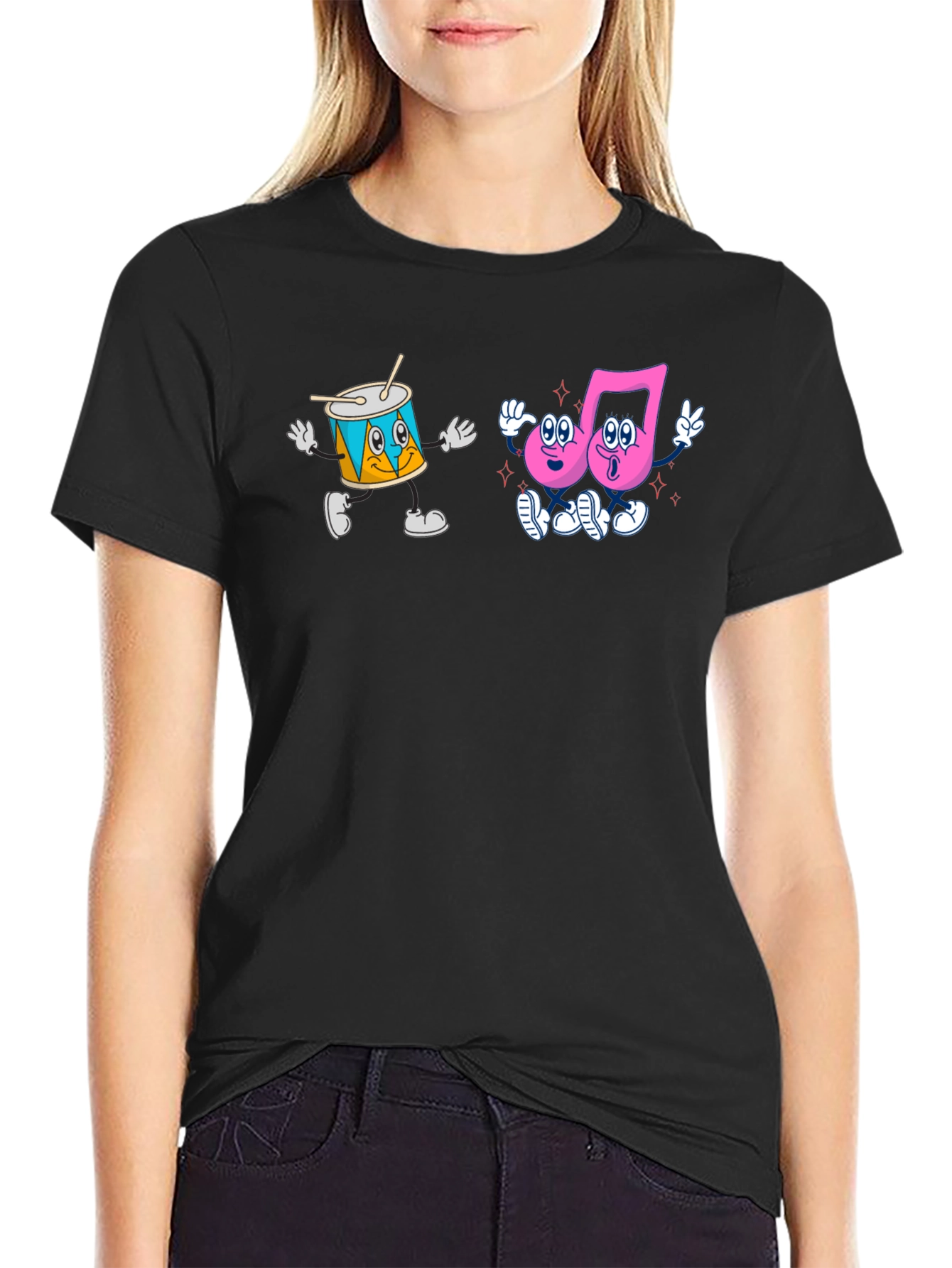 Black Cartoon Musical T-Shirt view 2