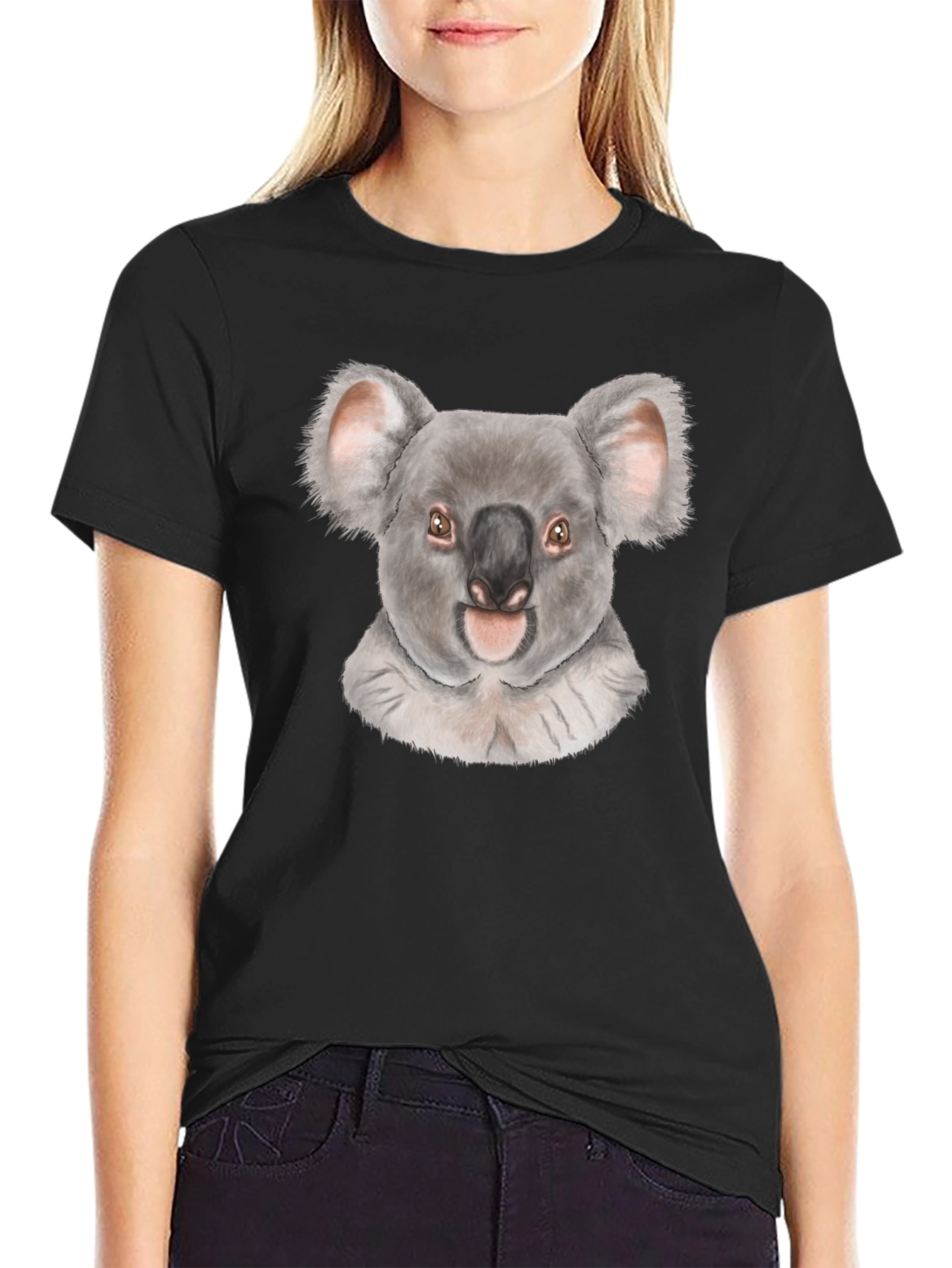 Black Koala Graphic Tee - Soft Cotton Blend view 2