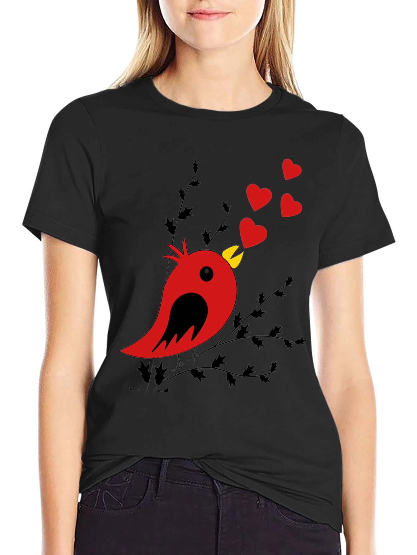 Black Heart Song Bird T-Shirt - Love in the Air view 2