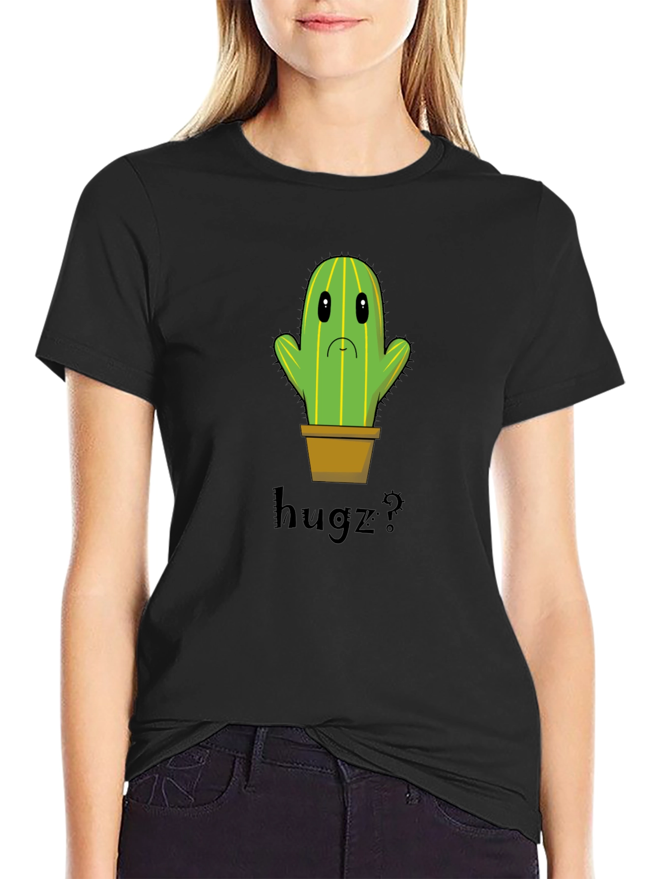 Sad Cactus Hugz? Graphic T-Shirt - 2