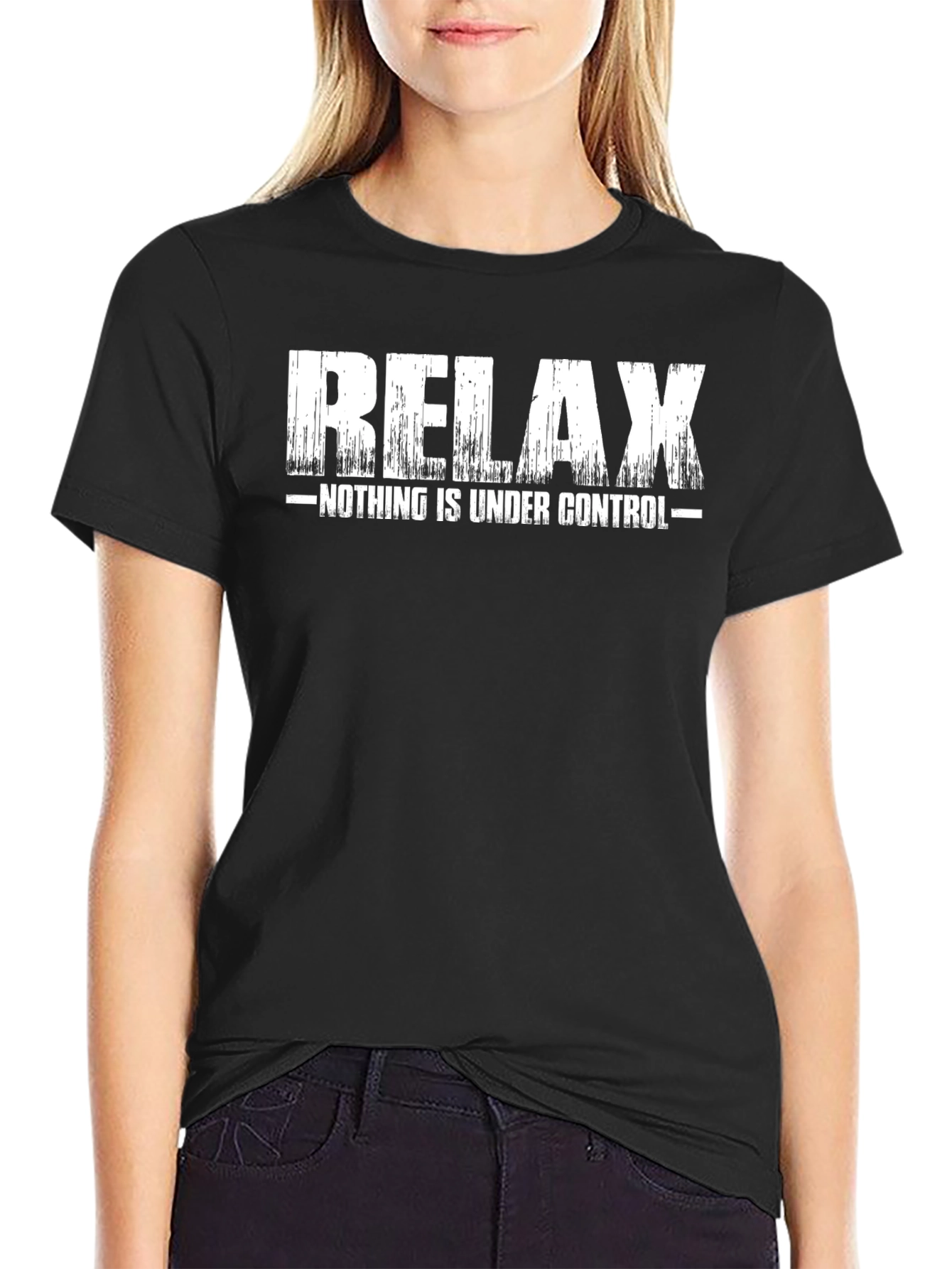 Black Relax T-Shirt - Nothing is Under Control view 2