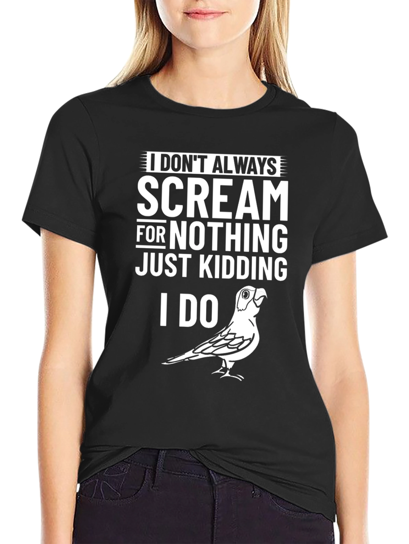 Black Scream for Nothing Parrot T-Shirt view 2