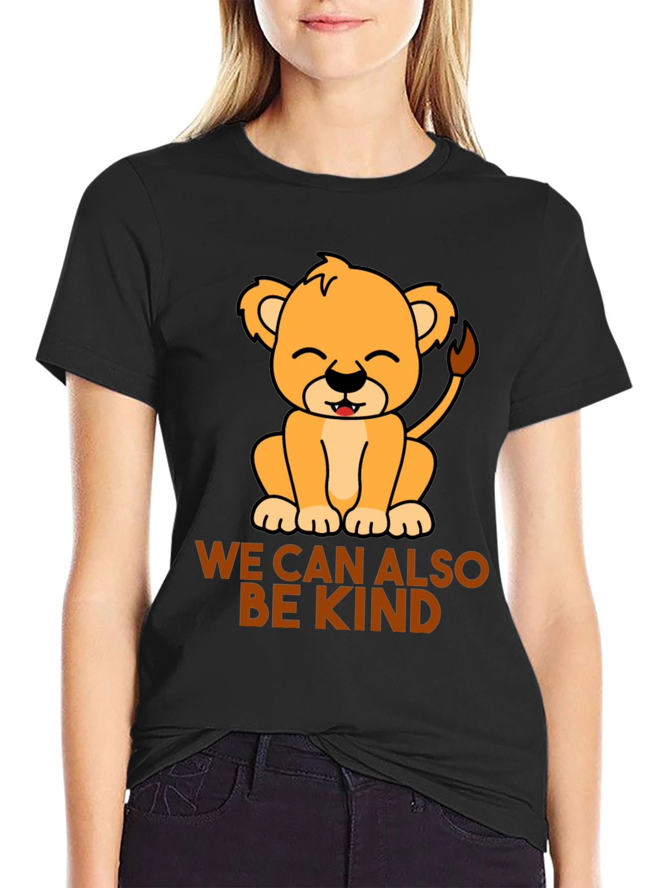 Black Kind Lion Tee - Be Kind T-Shirt view 2