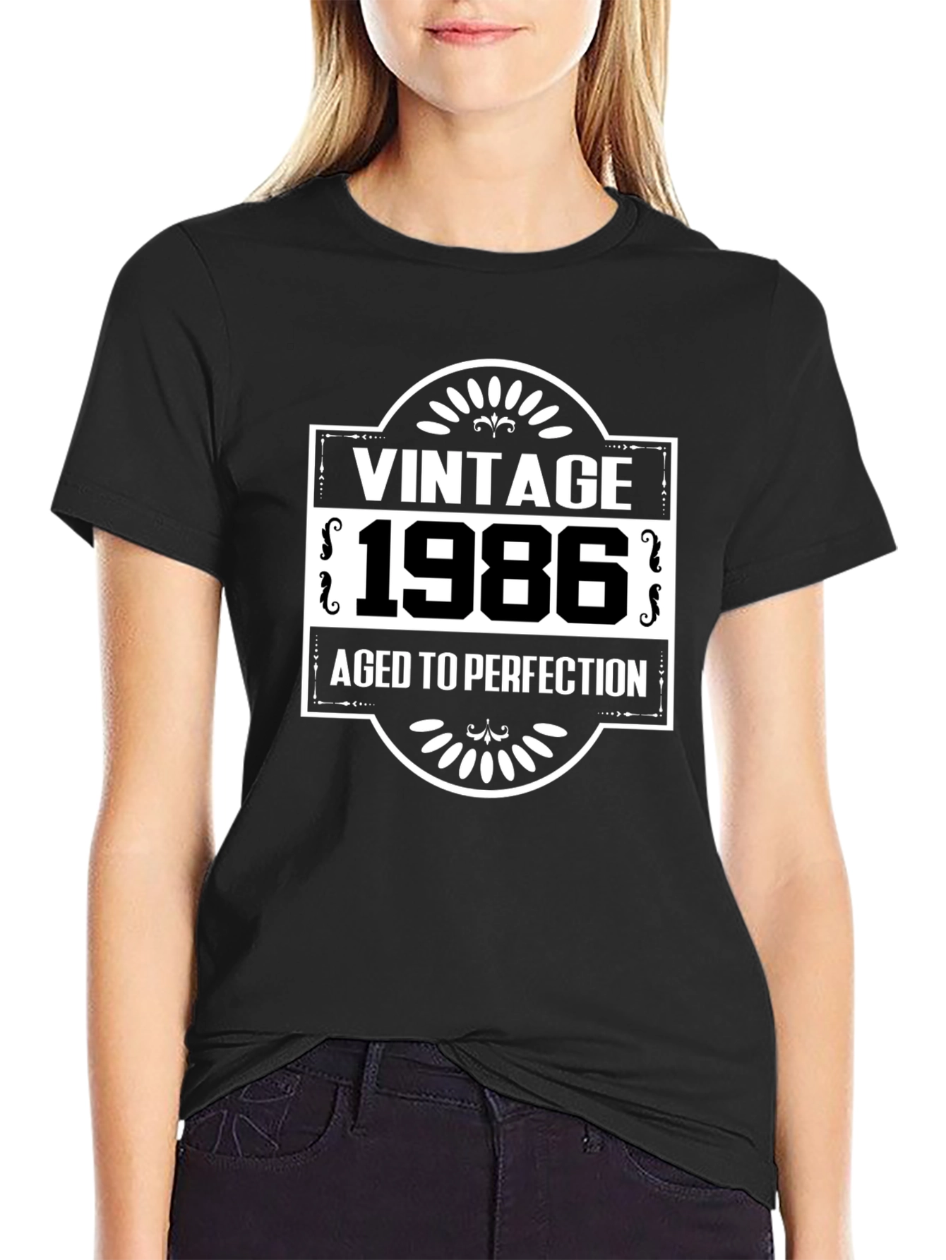 Black Vintage 1986 Aged to Perfection Graphic Tee view 2