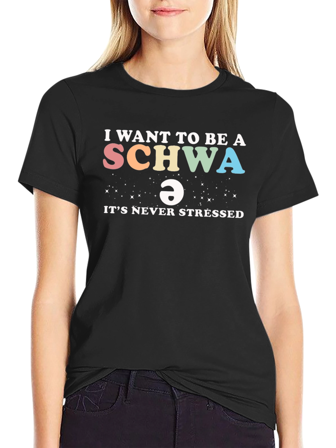 Black I Want to Be a Schwa T-Shirt view 2