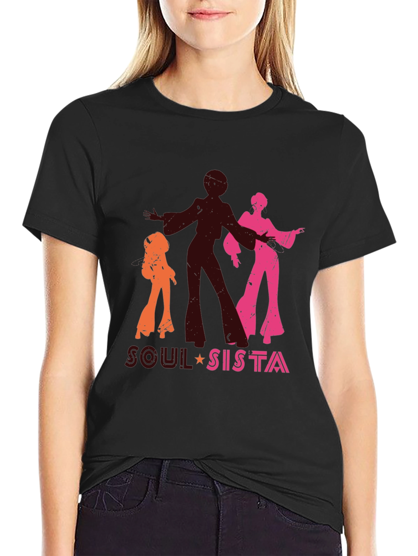 Black Soul Sista Black Graphic Tee view 2