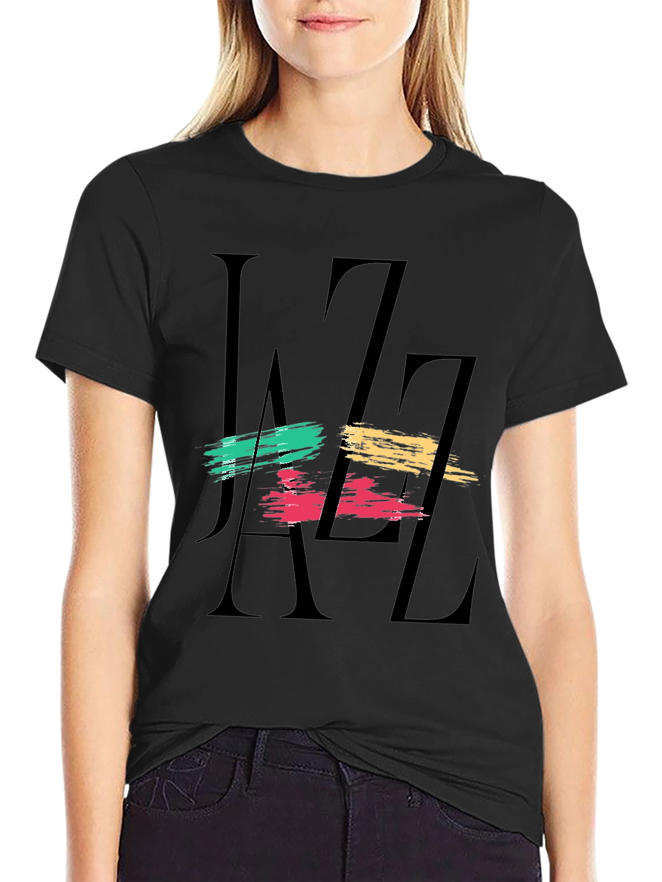 Black Jazz Graphic Black T-Shirt view 2