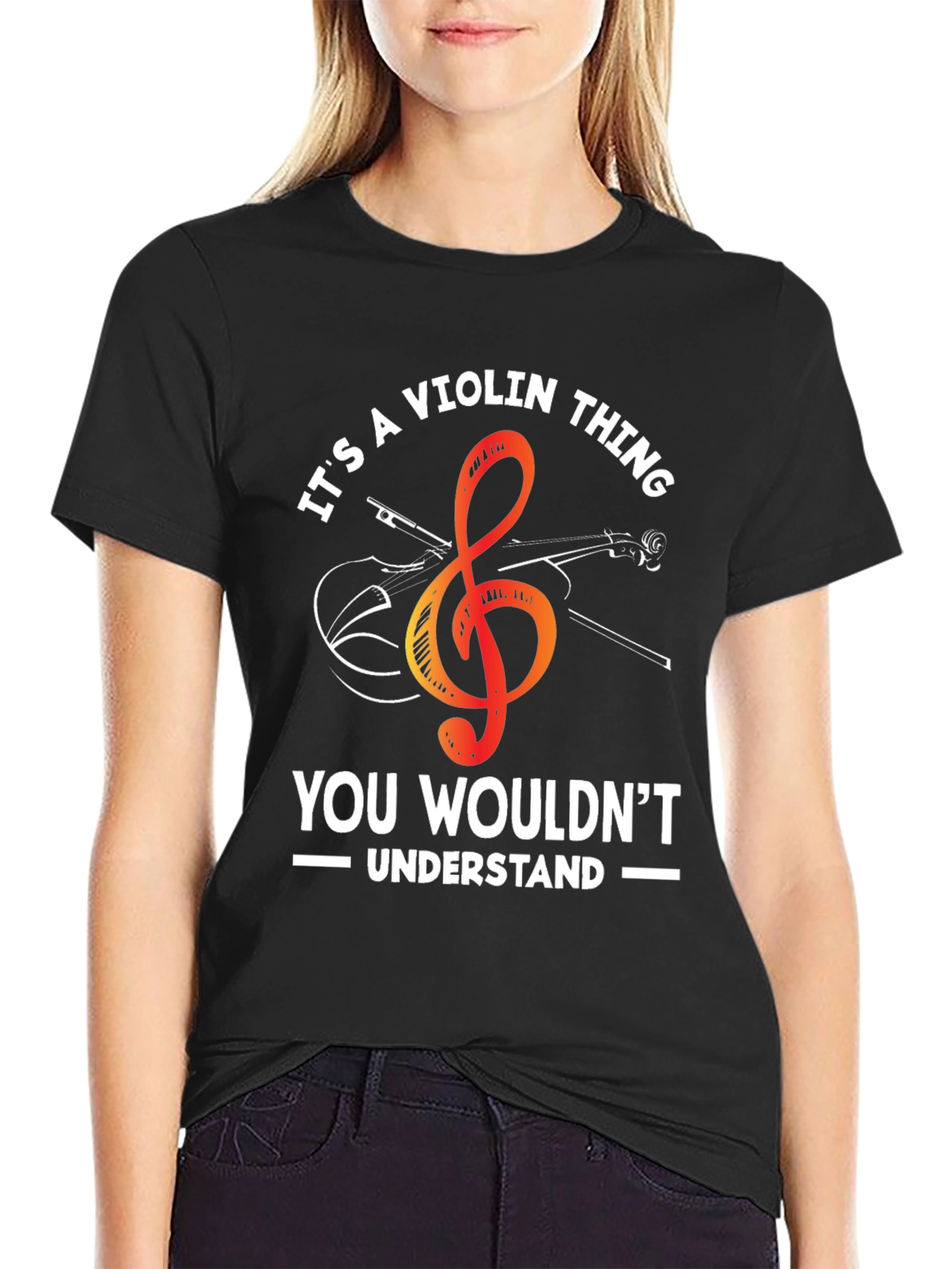 Black It's a Violin Thing T-Shirt view 2