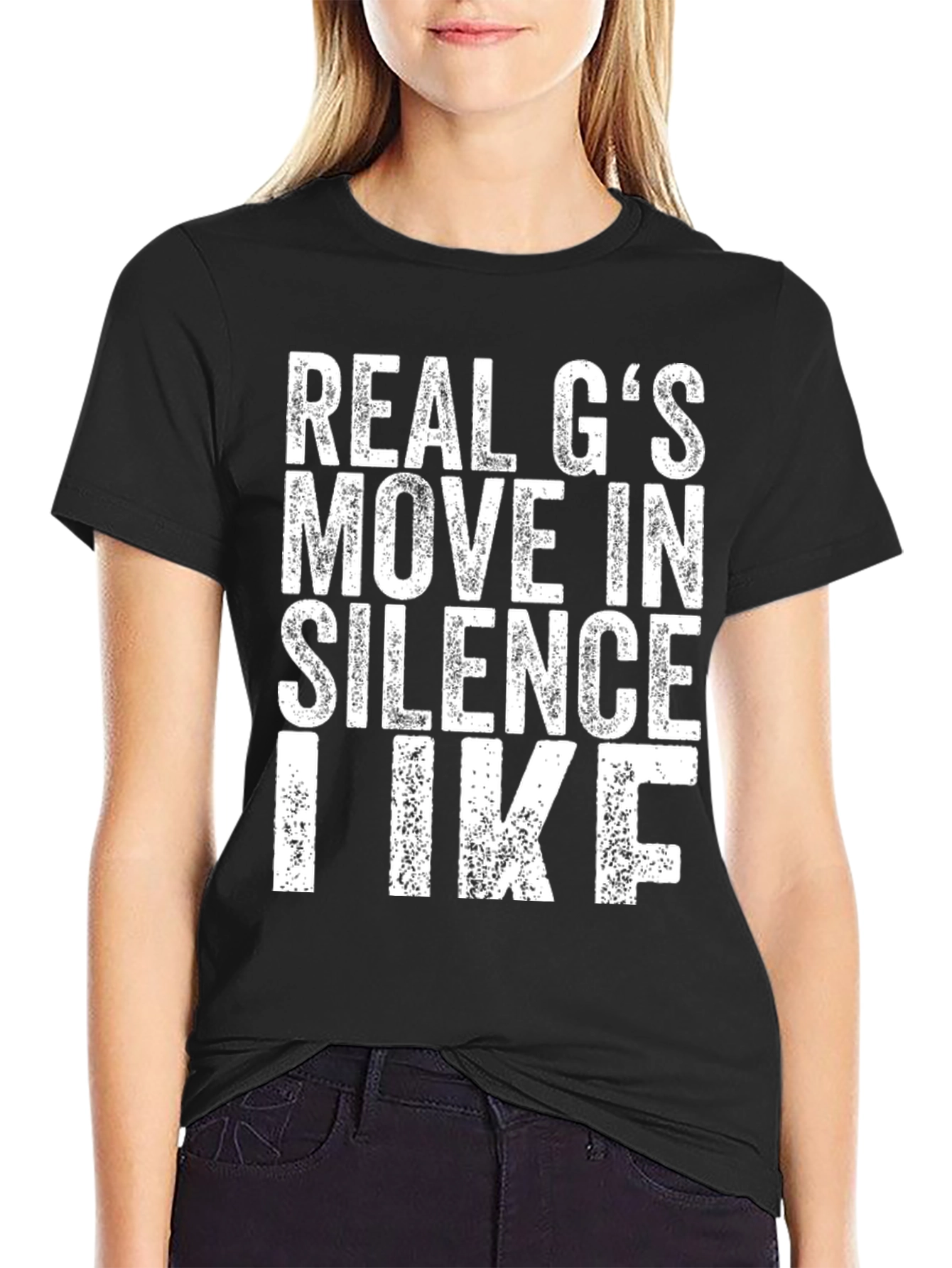 Black Real G's Move in Silence T-Shirt view 2