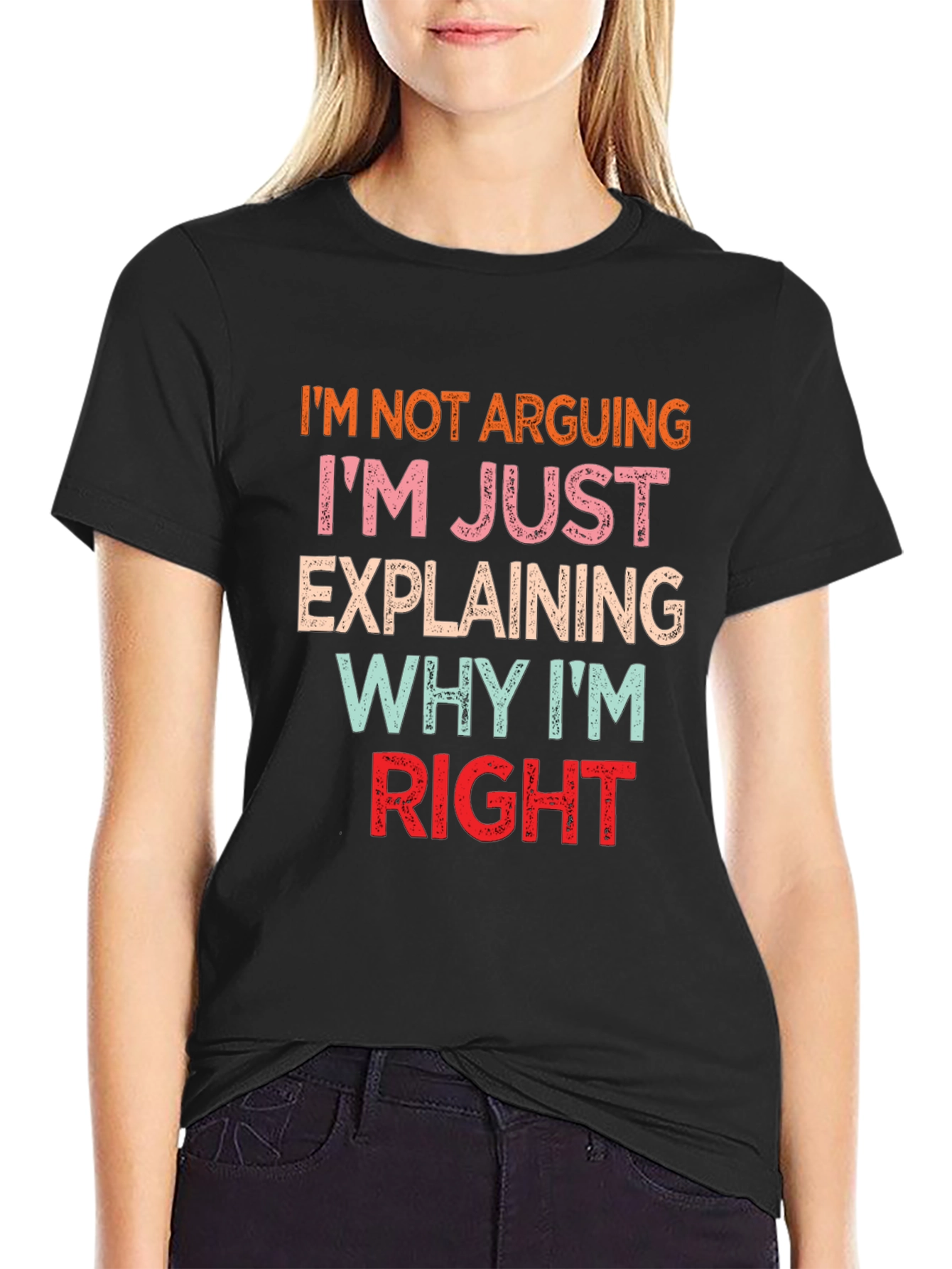 Black Funny Argument Explanation T-Shirt view 2