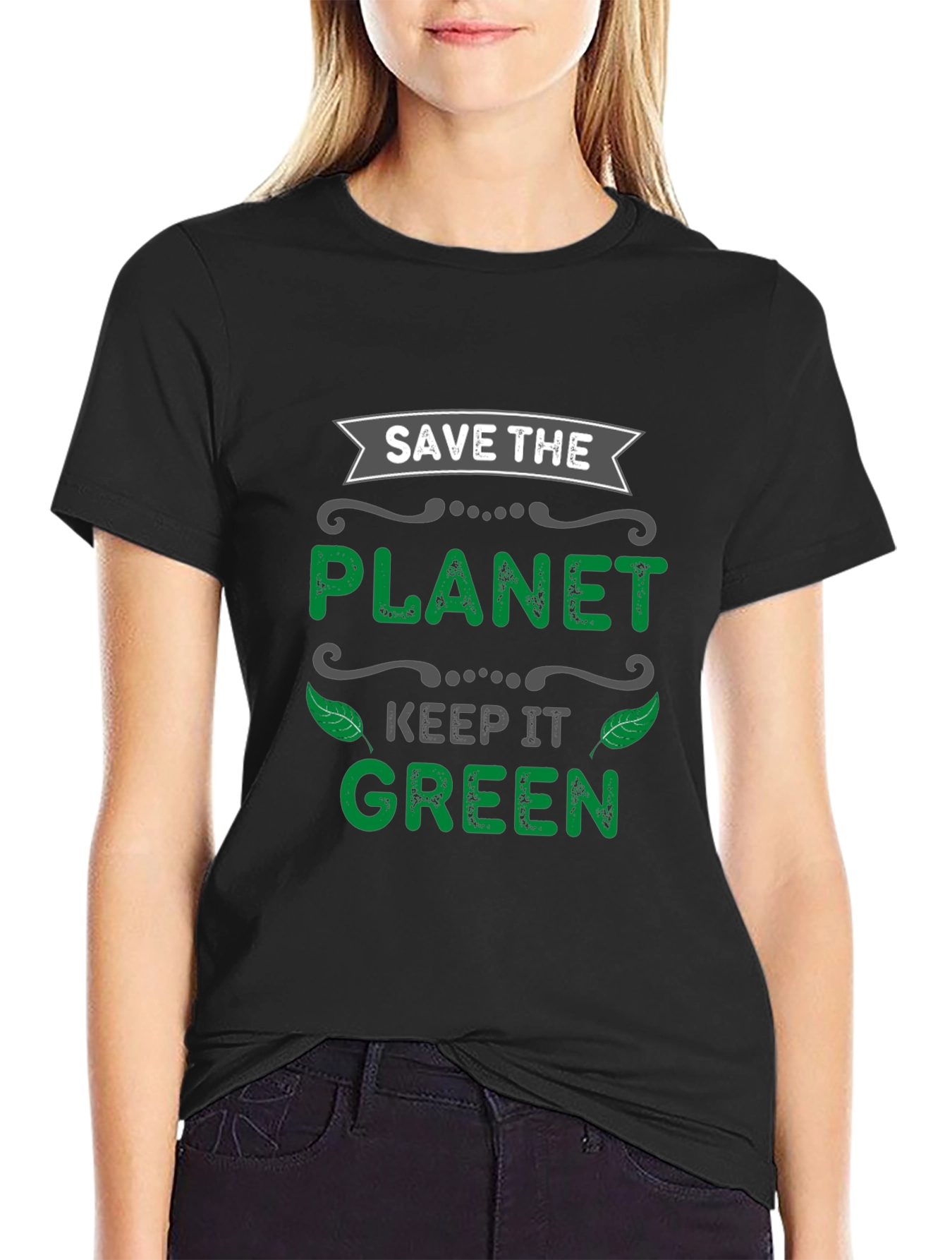 Black Eco-Friendly Save the Planet Graphic Tee view 2