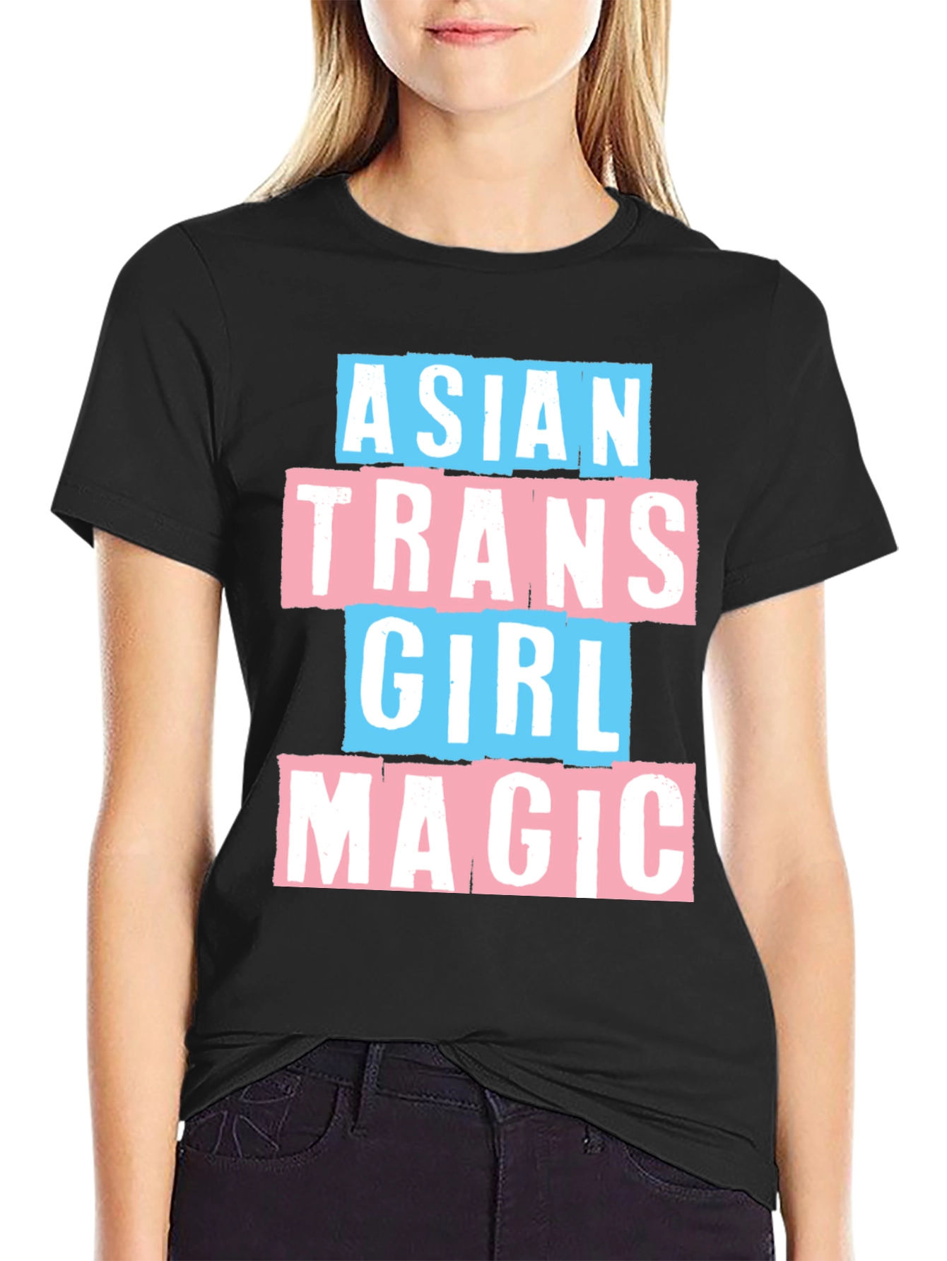 Black Asian Trans Girl Magic Tee view 2