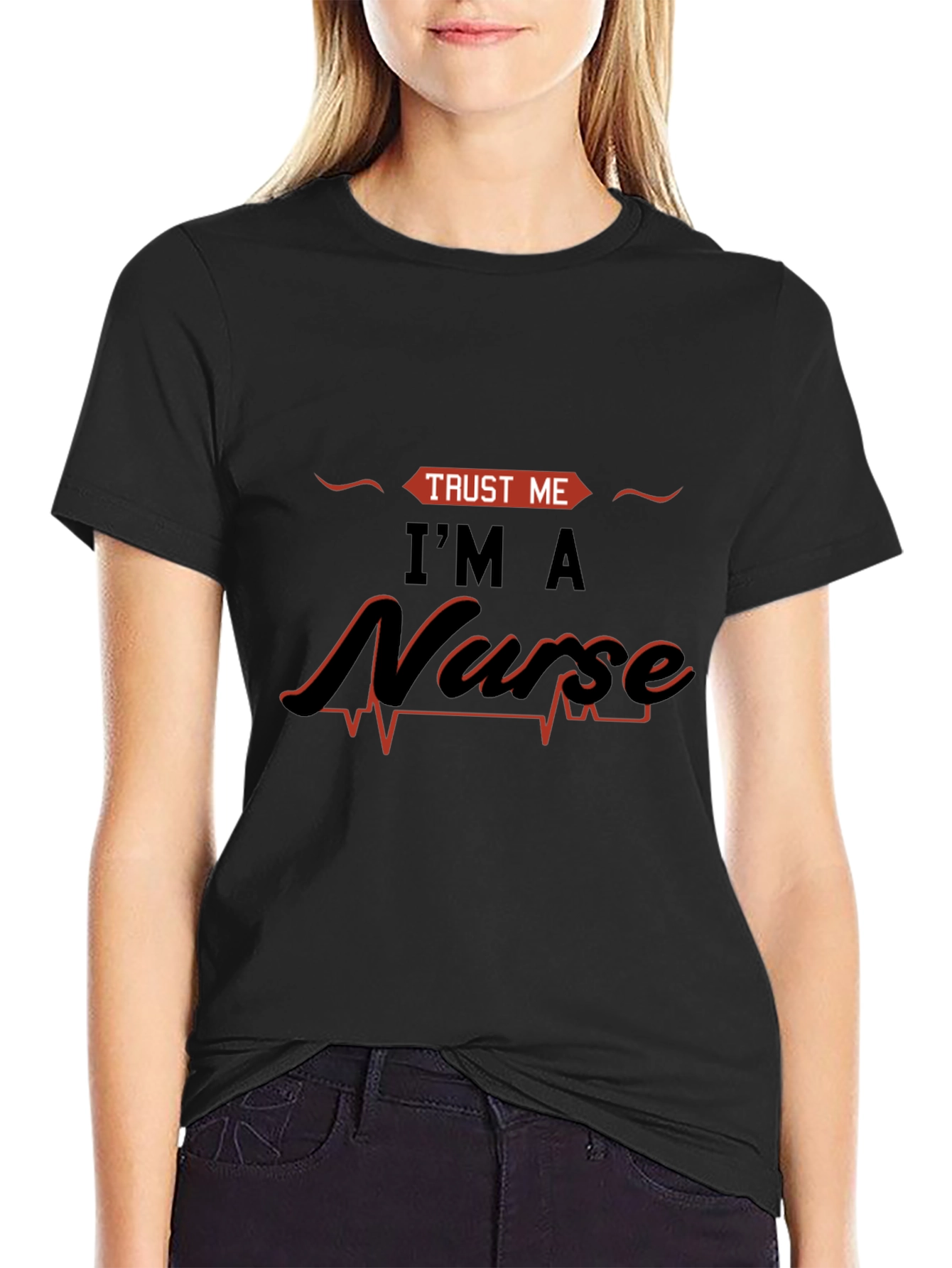 Black Trust Me I'm A Nurse Graphic Tee view 2