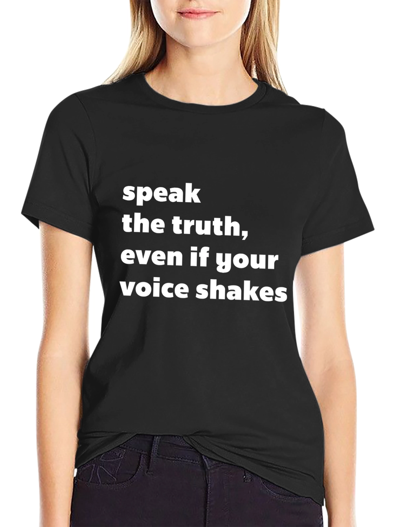 Black Truth Speak Tee - Motivational Black T-Shirt view 2