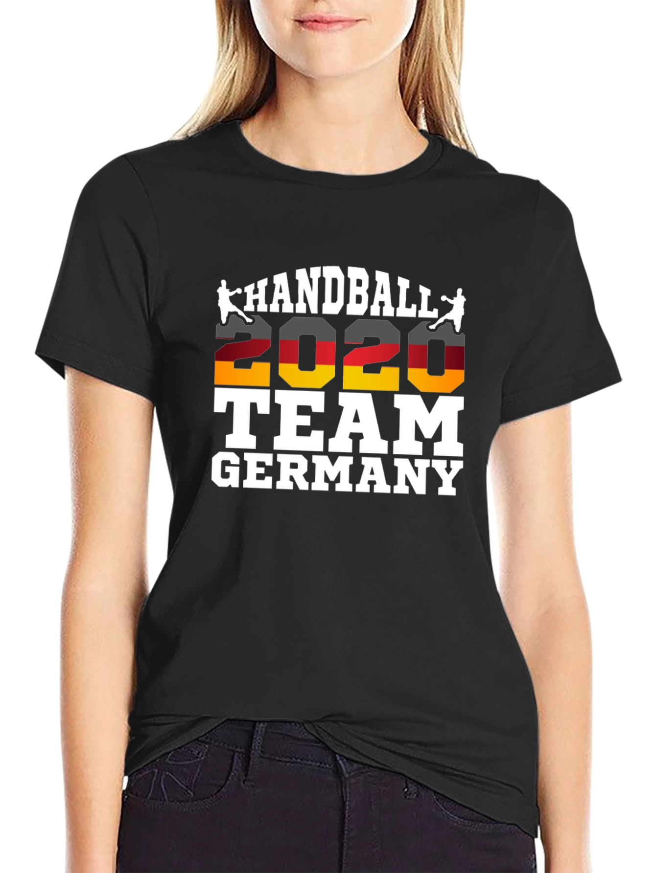 Black Handball Germany 2020 Team T-Shirt view 2