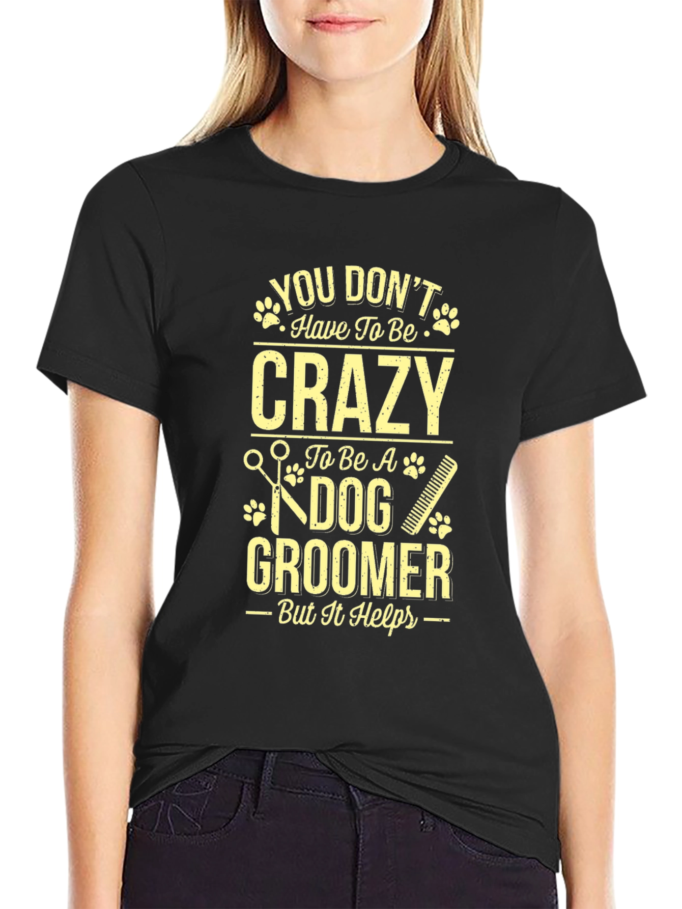Black Dog Groomer Graphic Tee - Crazy But It Helps! view 2