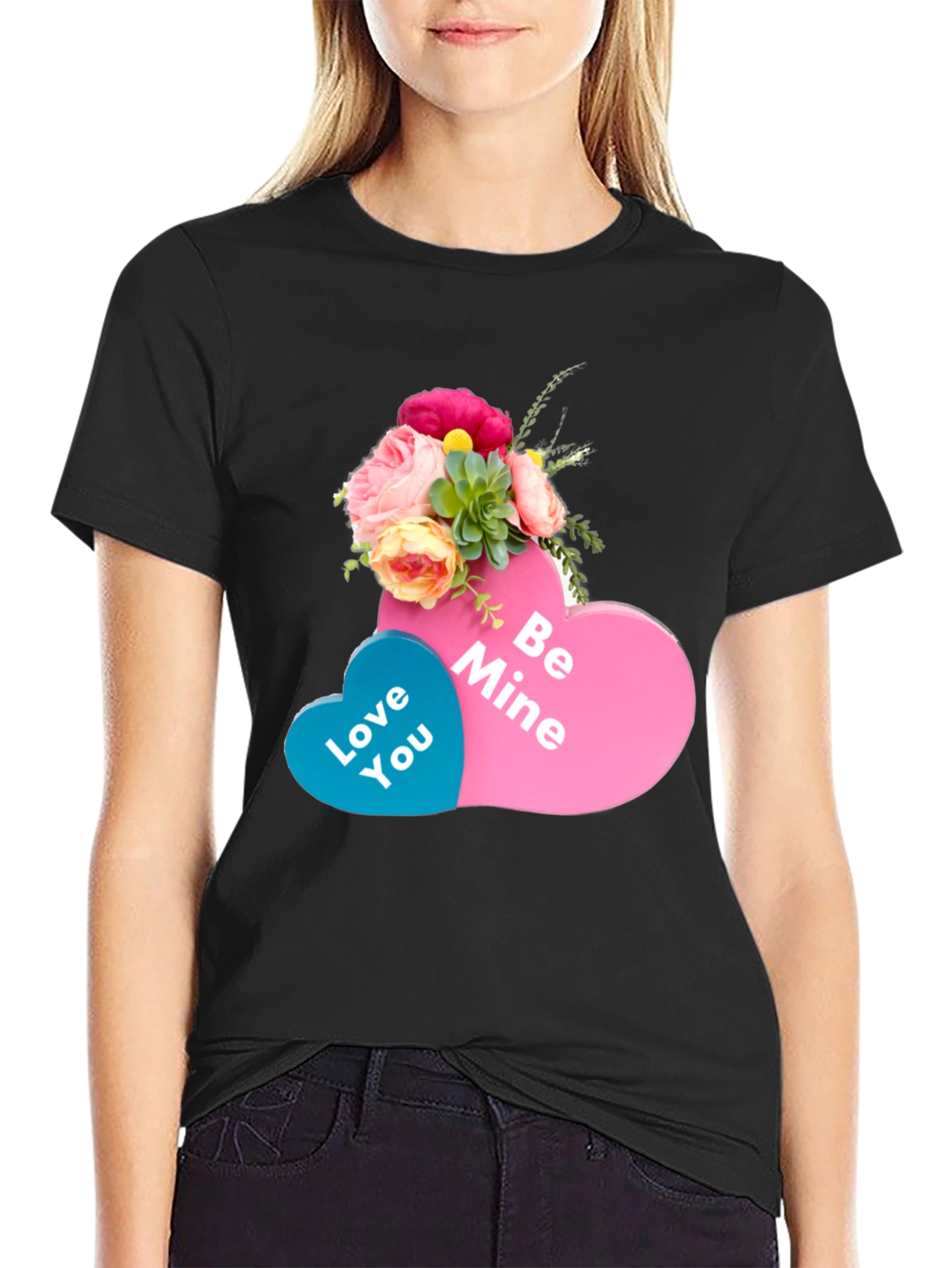 Black Love You / Be Mine Valentine's Day T-Shirt view 2