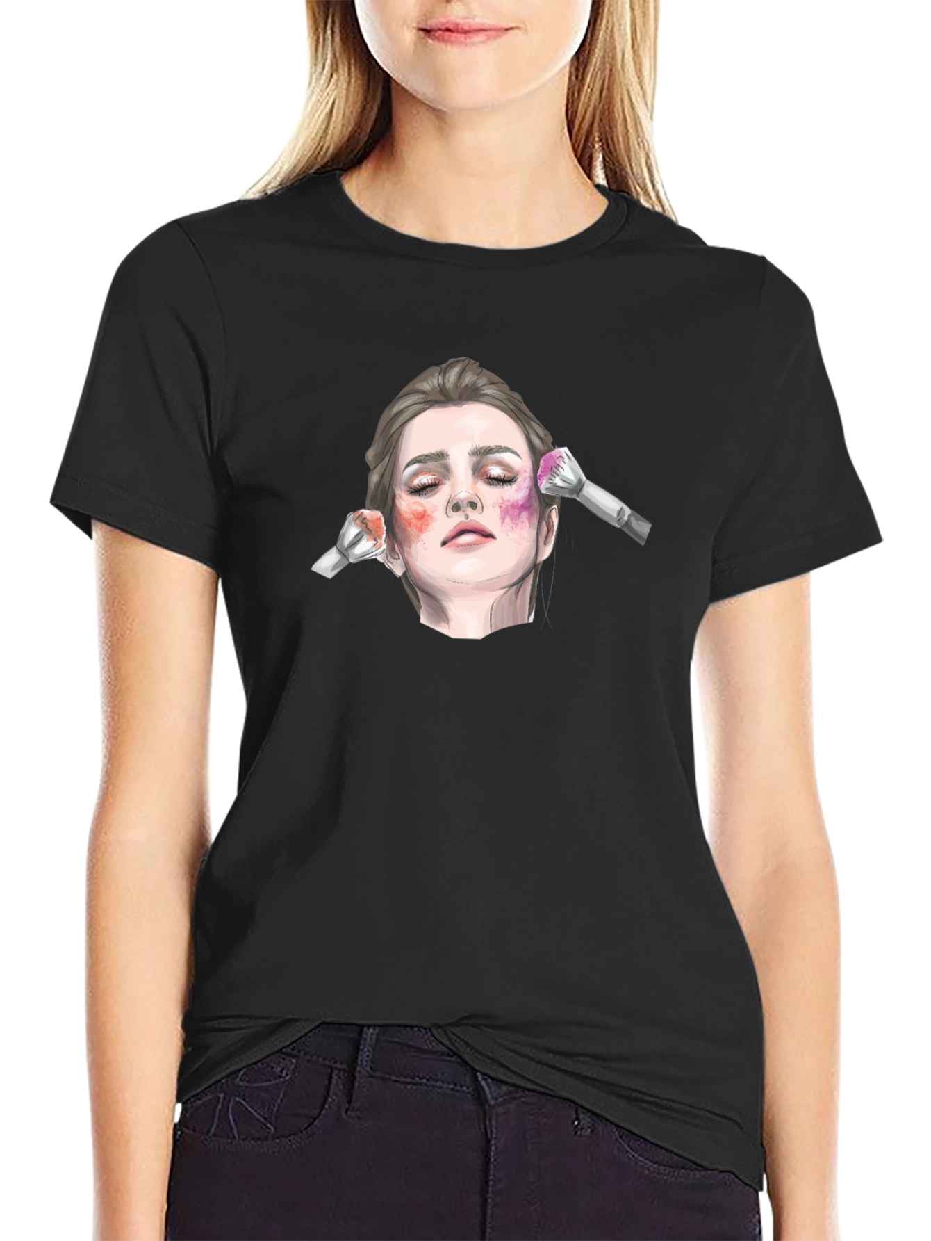 Black Makeup Art T-Shirt view 2