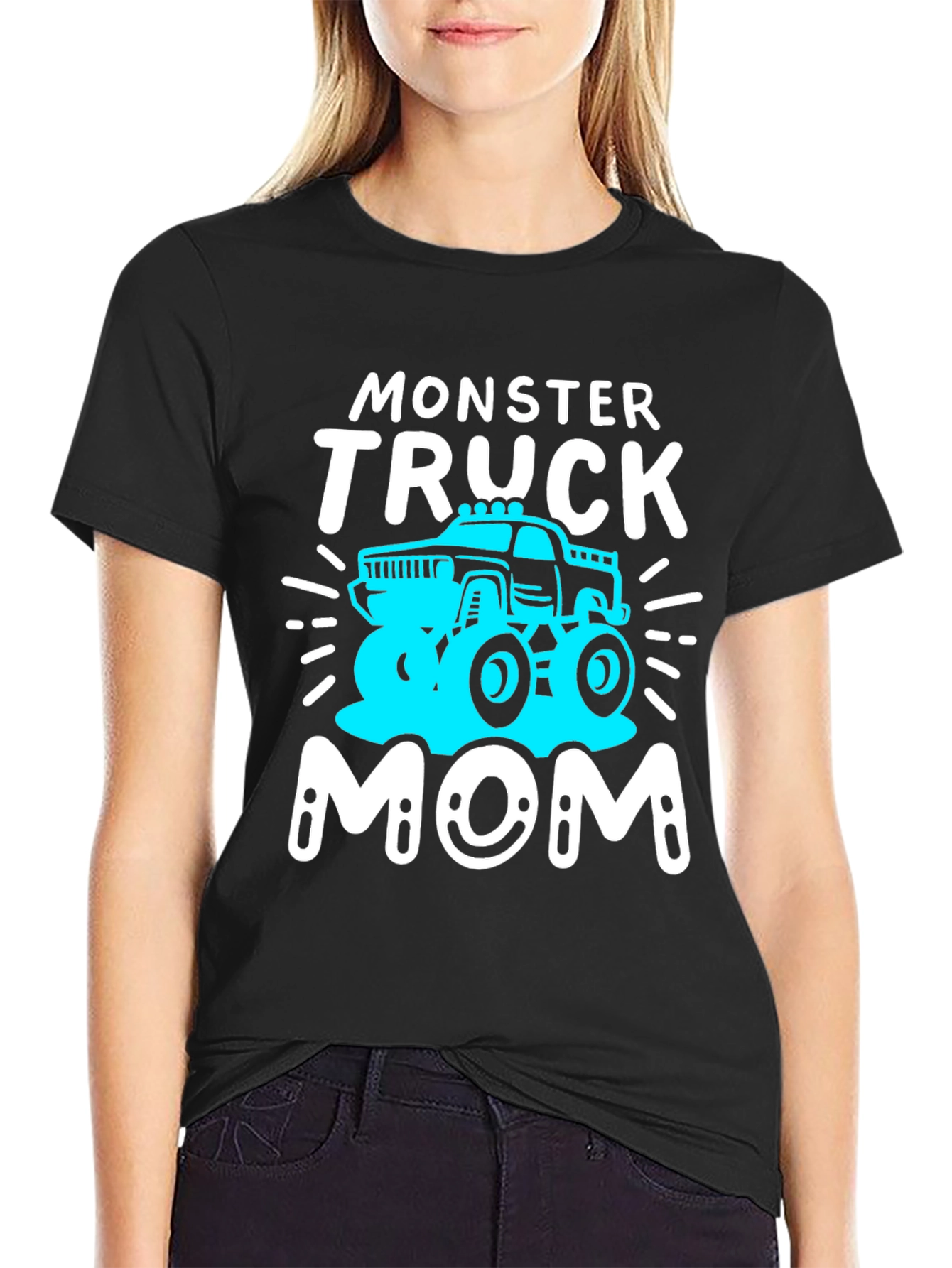 Black Monster Truck Mom T-Shirt view 2