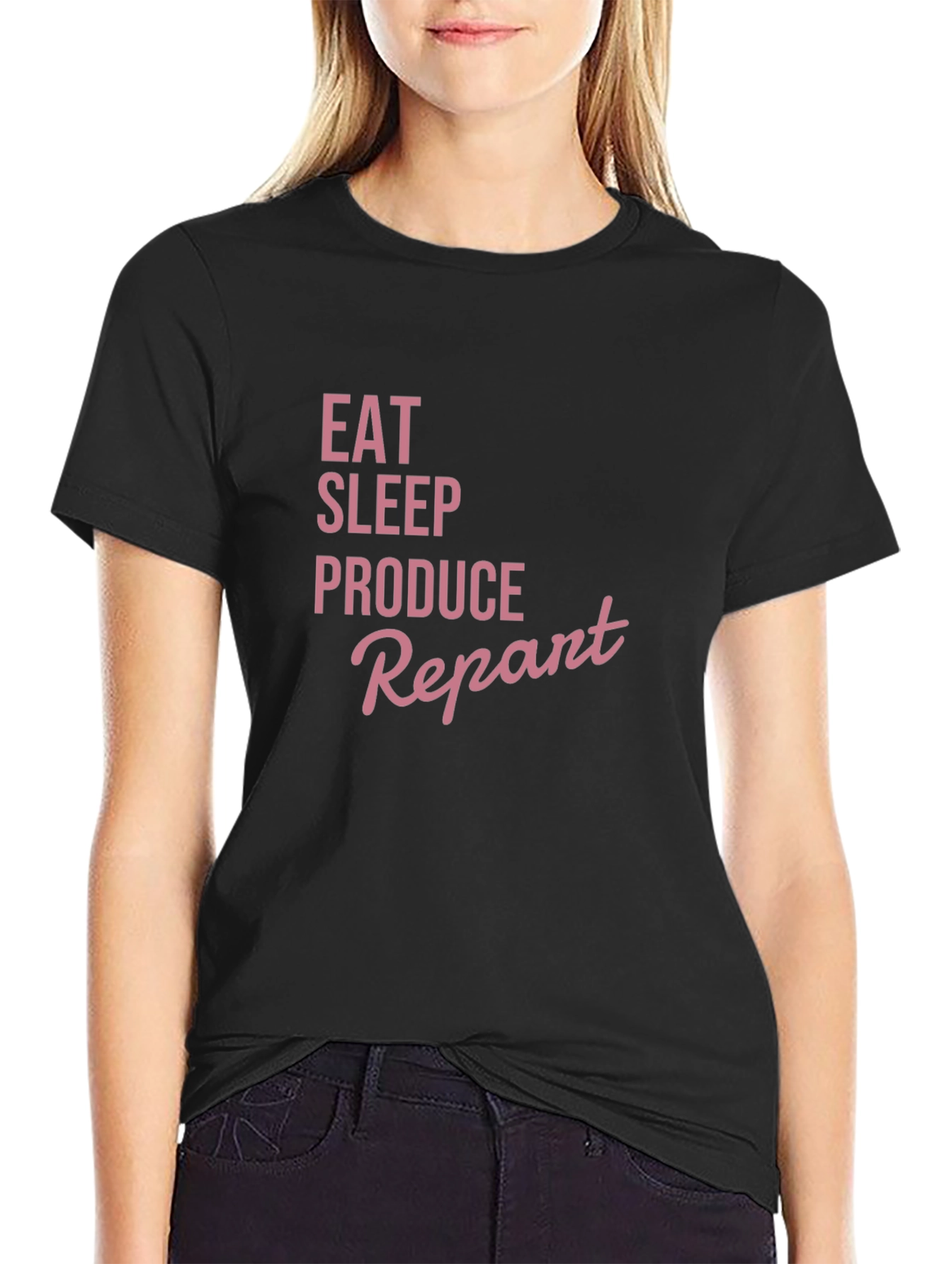 Black Eat Sleep Produce Repent T-Shirt view 2
