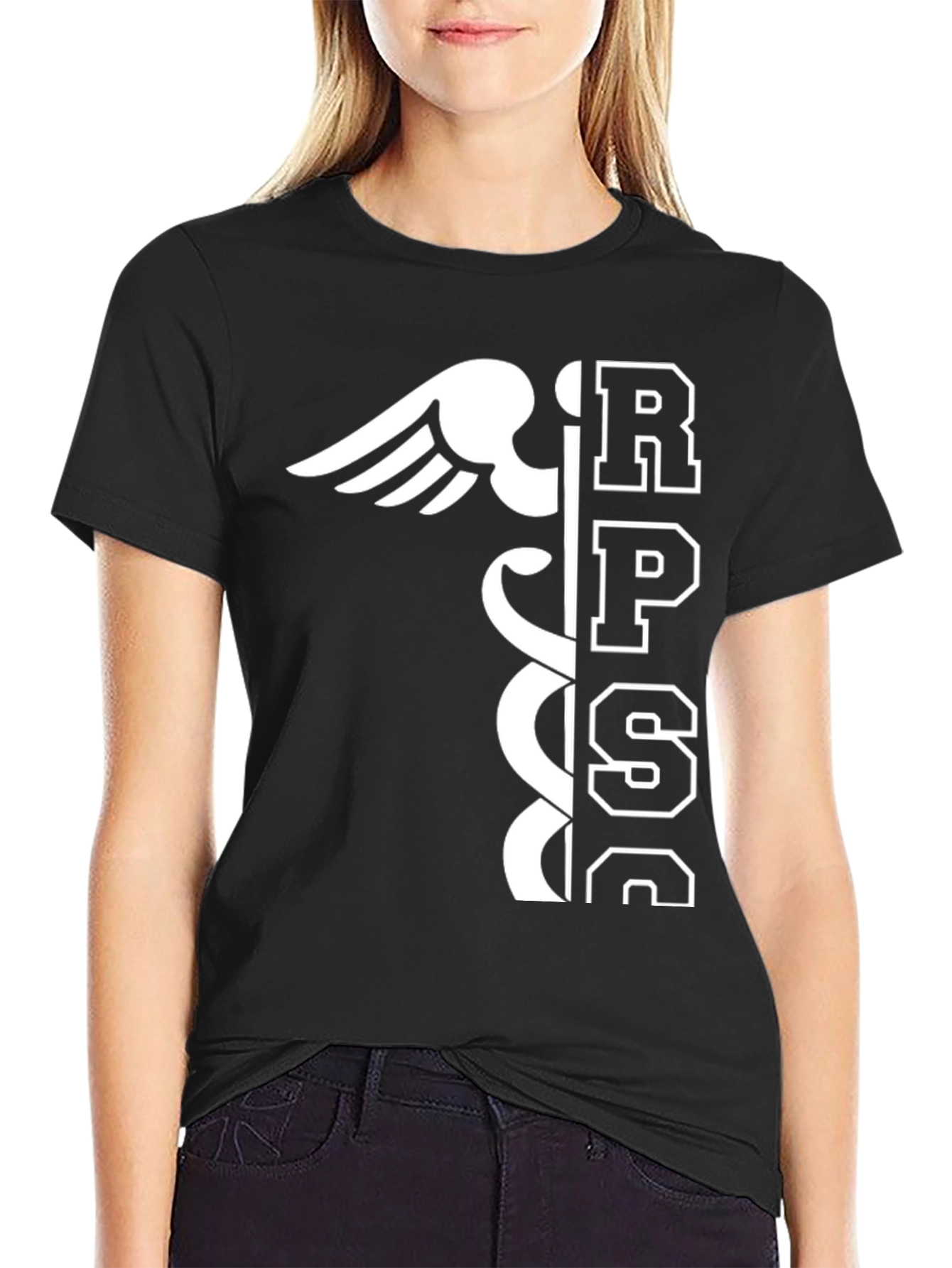 Black RPSC Caduceus Black T-Shirt view 2
