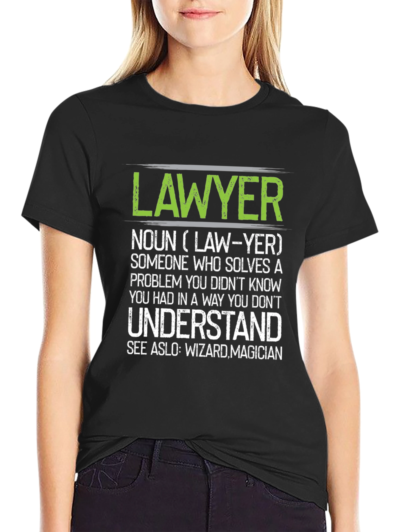 Black Lawyer Definition Graphic T-Shirt view 2