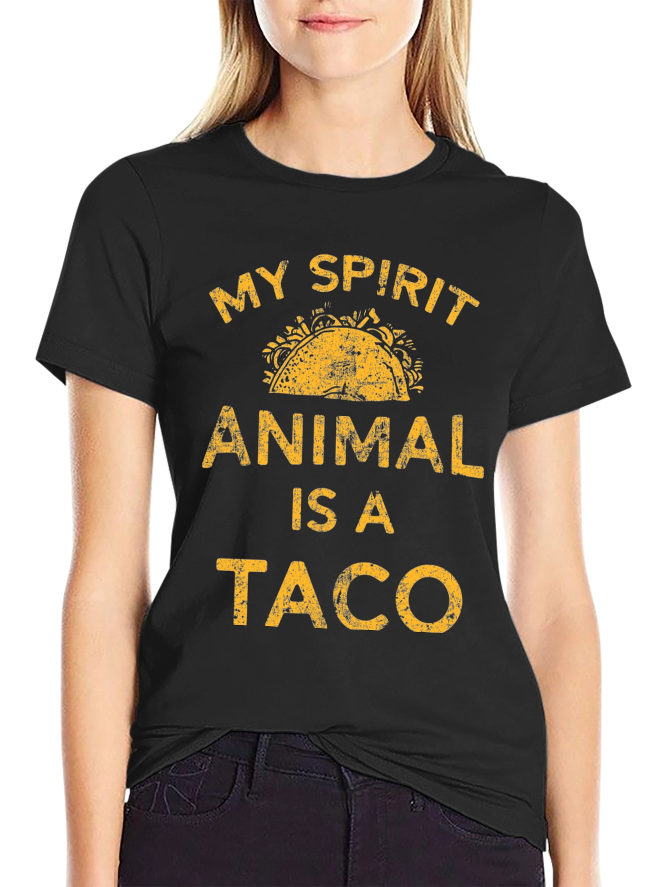 Black My Spirit Animal Is A Taco Graphic T-Shirt view 2