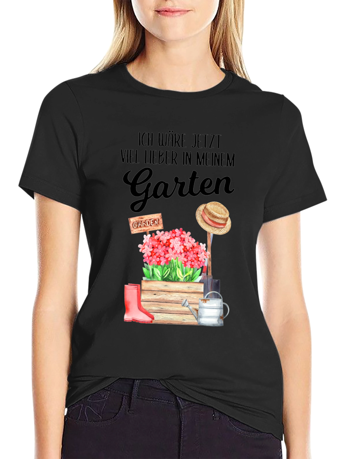 Black Ich Wäre Jetzt Viel Lieber In Meinem Garten T-Shirt view 2