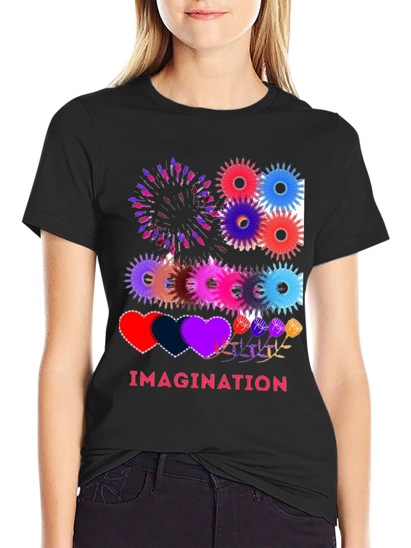 Black Imagination Graphic T-Shirt view 2
