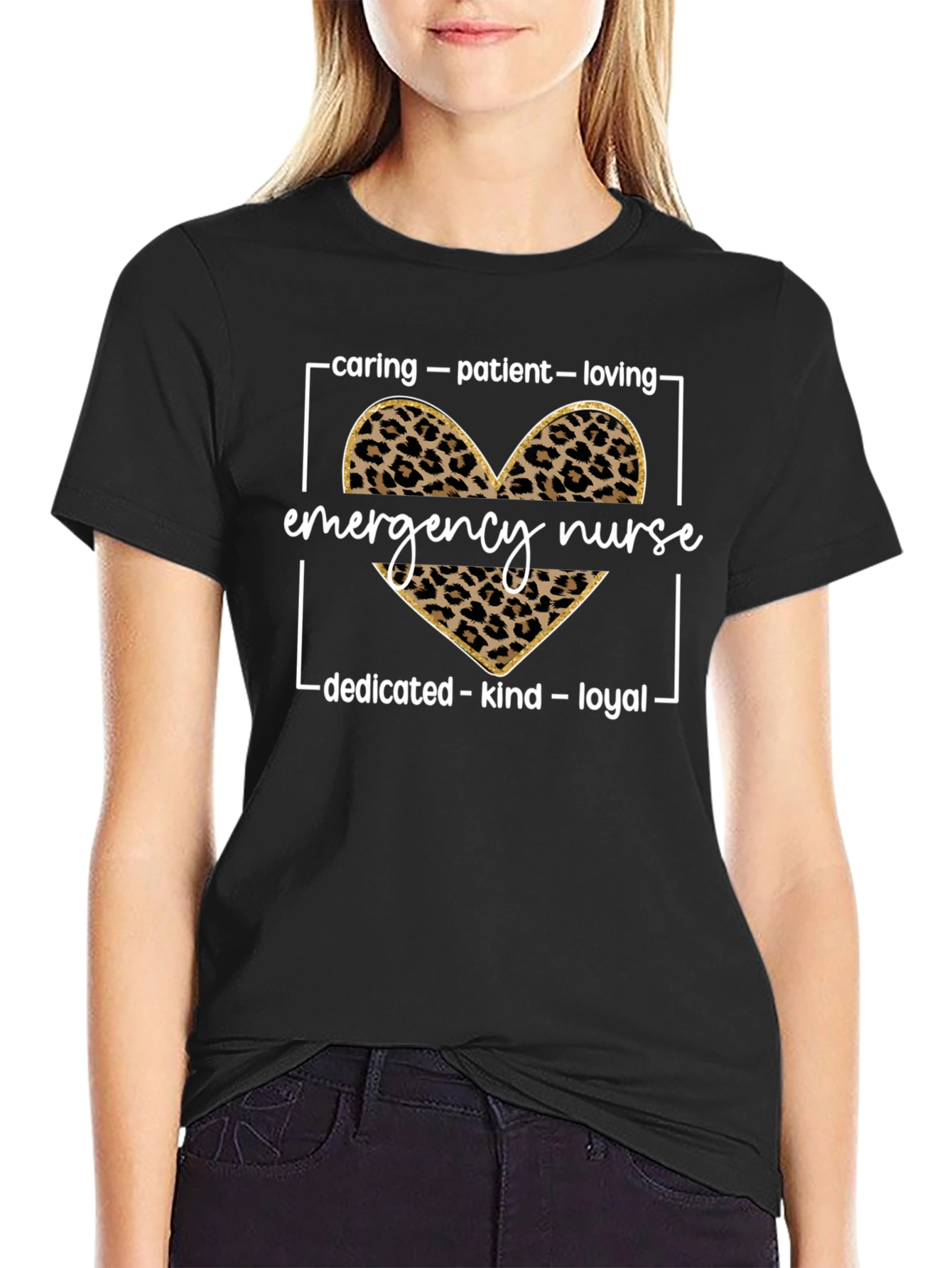 Emergency Nurse Leopard Heart T-Shirt - 2