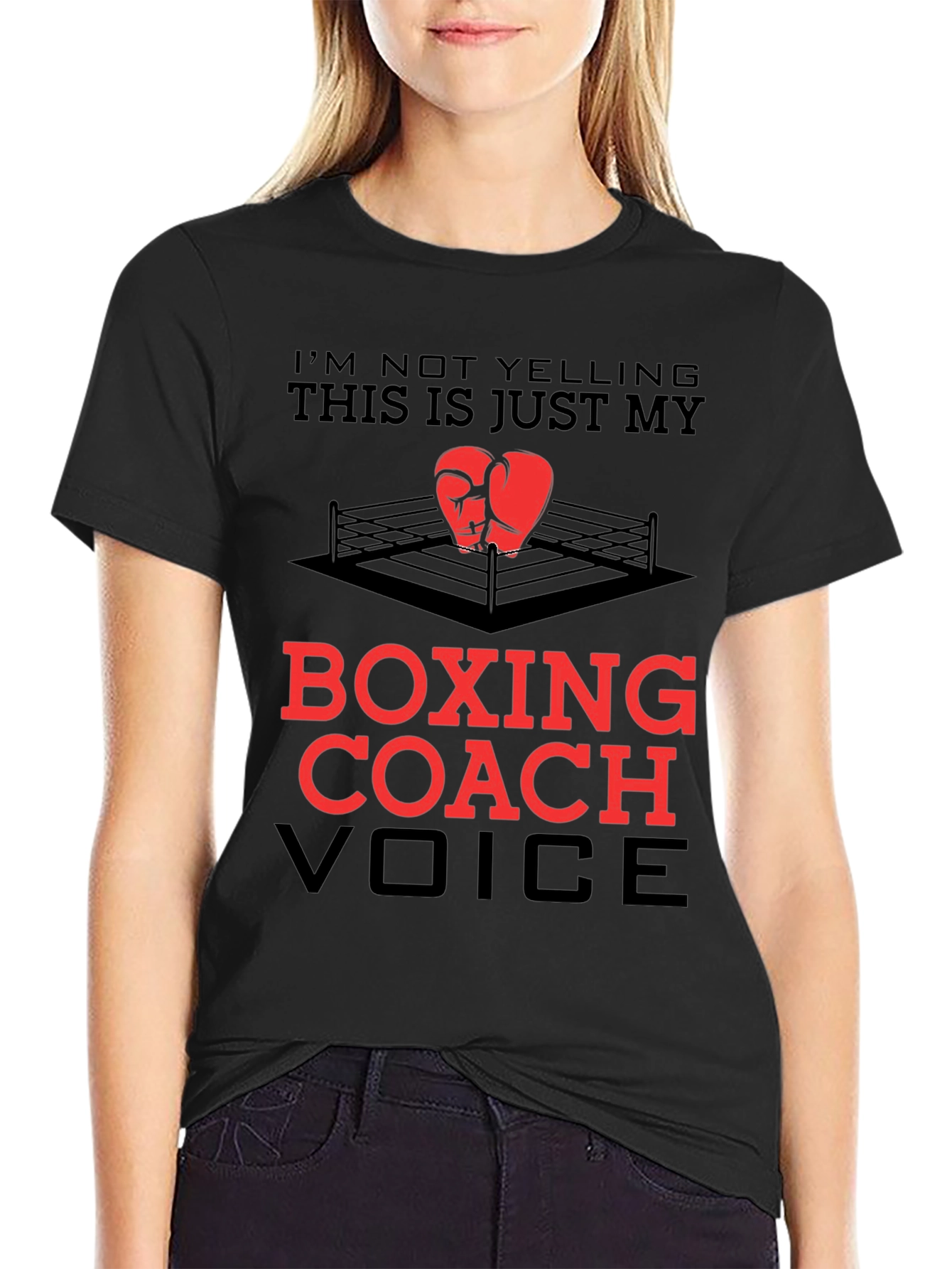 Black Boxing Coach T-Shirt - Funny Voice Tee view 2