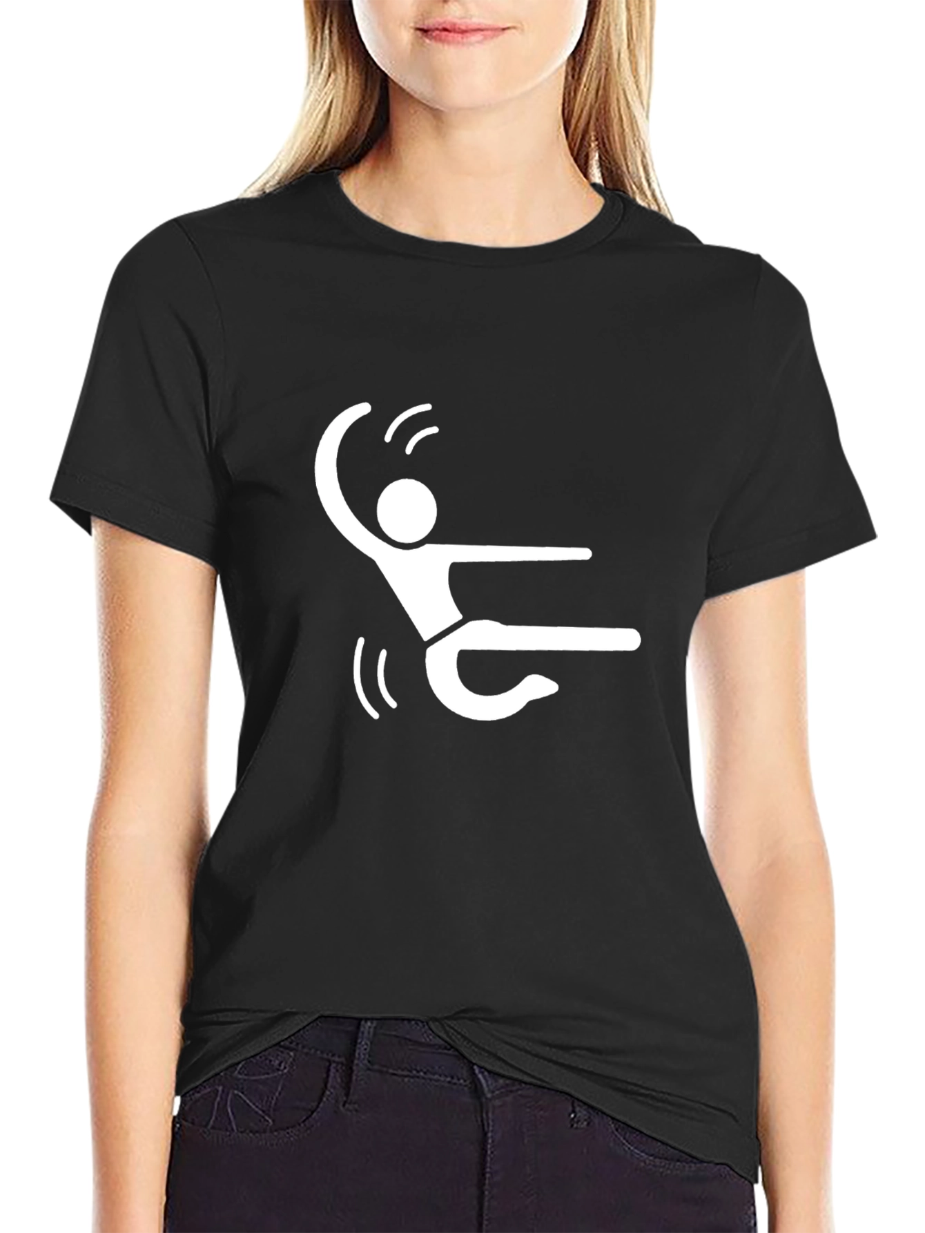 Black Fun Stick Figure Graphic Tee - Black view 2