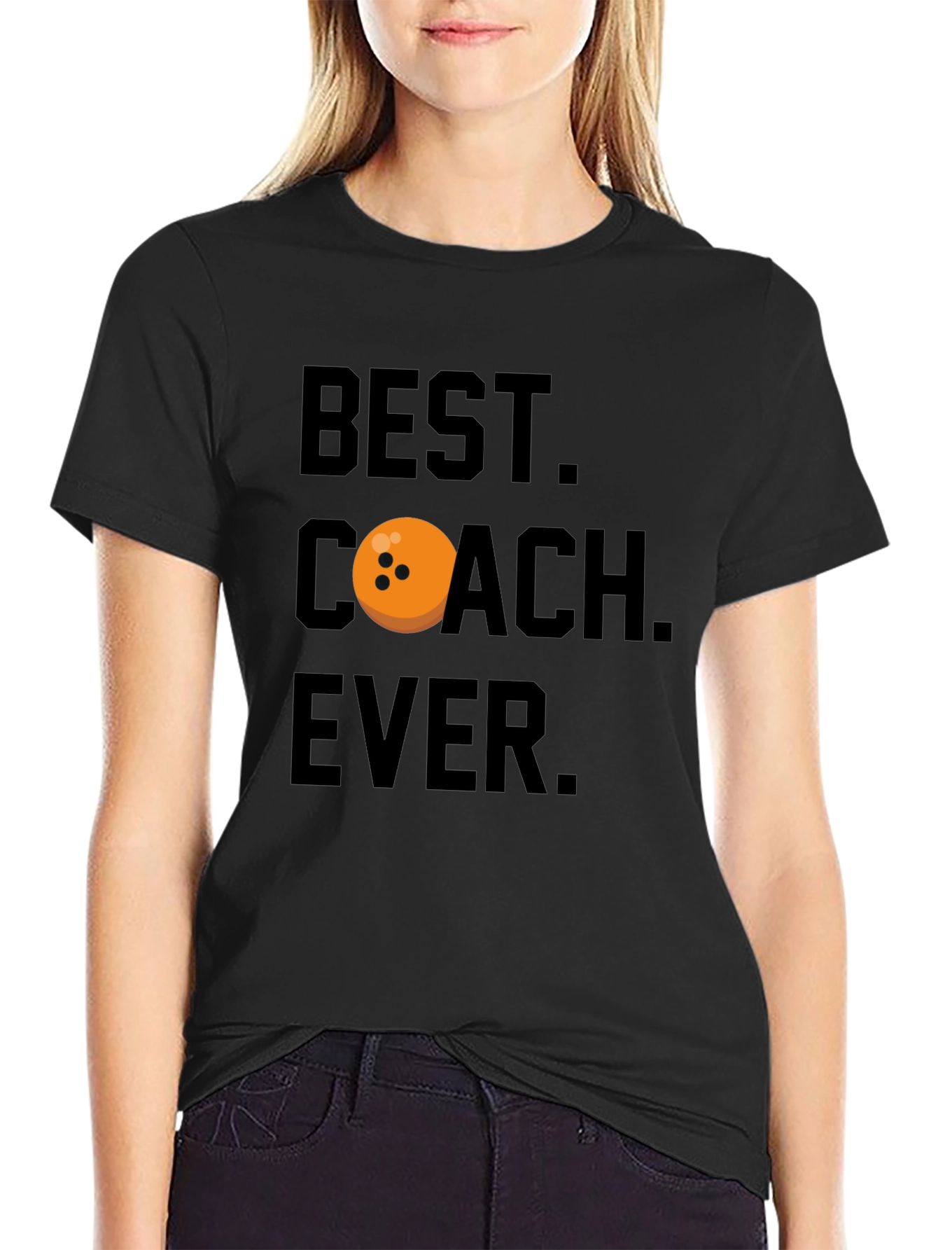 Black Best Coach Ever Bowling T-Shirt view 2