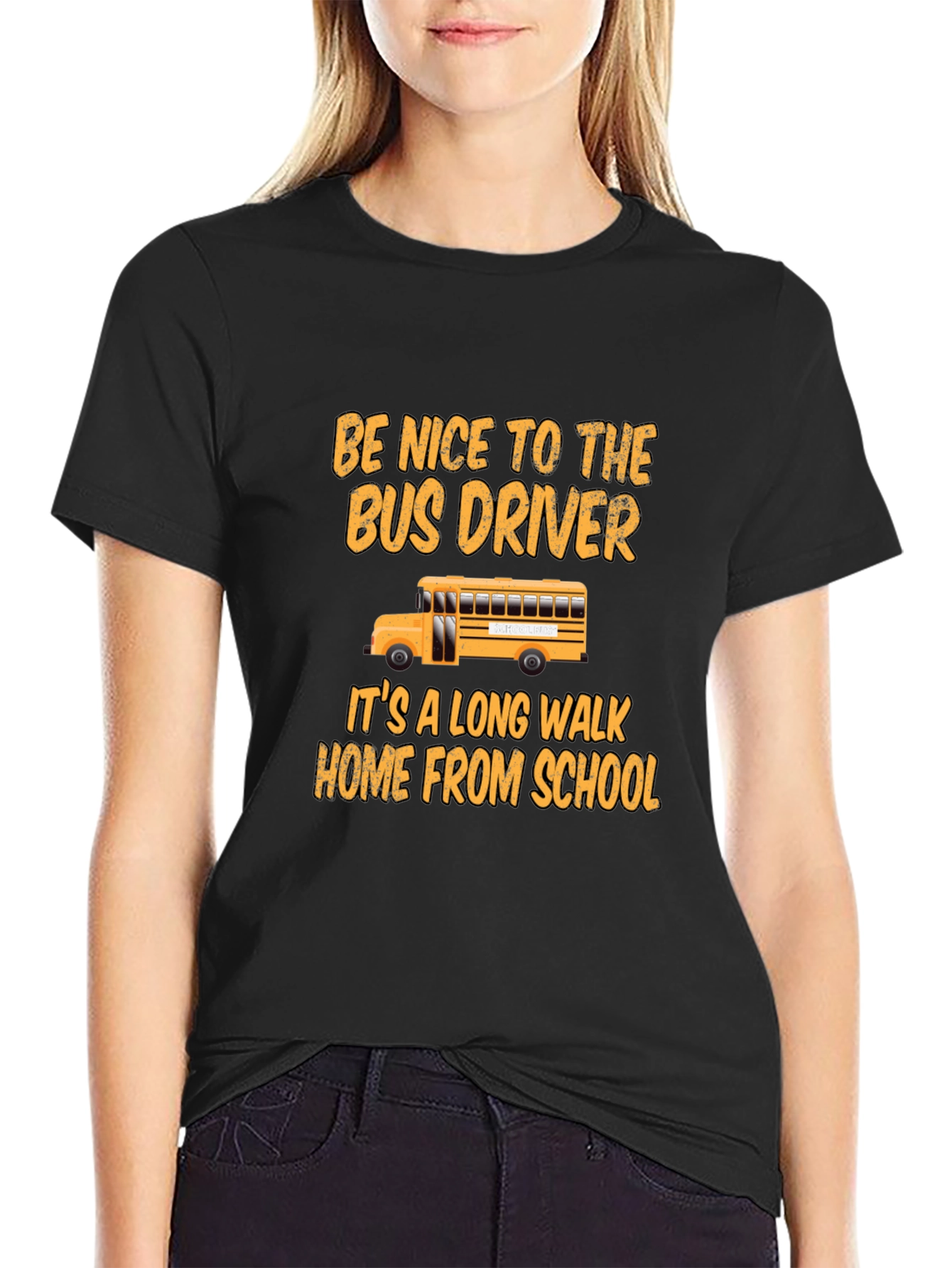 Black Be Nice to the Bus Driver T-Shirt view 2