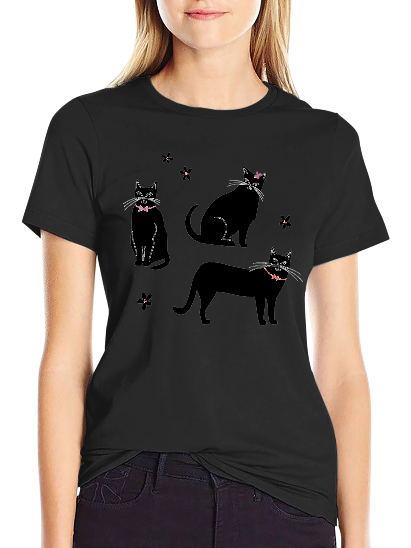Black Black Cat T-Shirt with Bows view 2