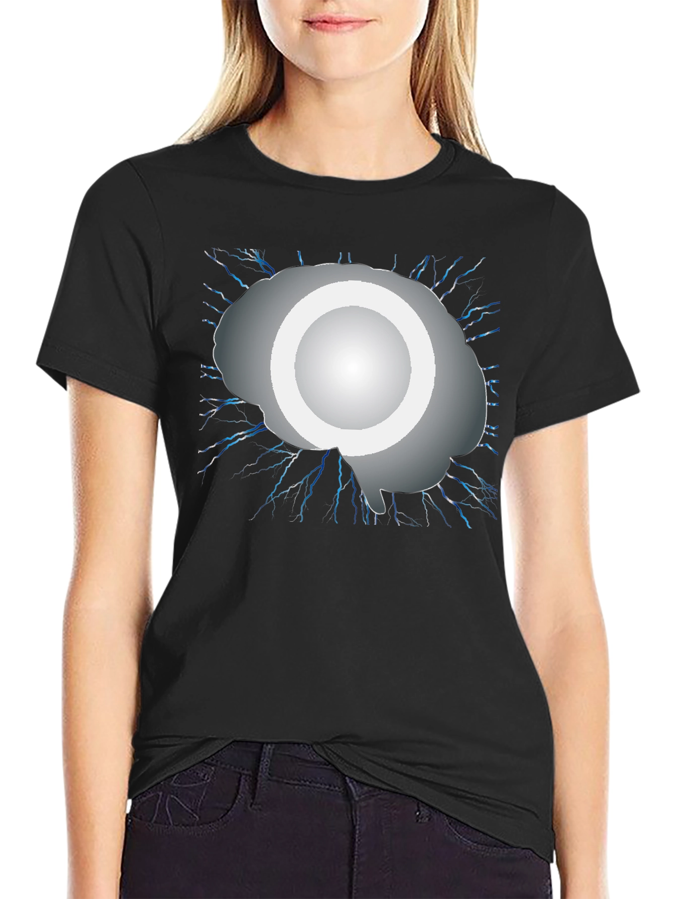 Black Brainstorm Tee - Light Up Your Intellect! view 2