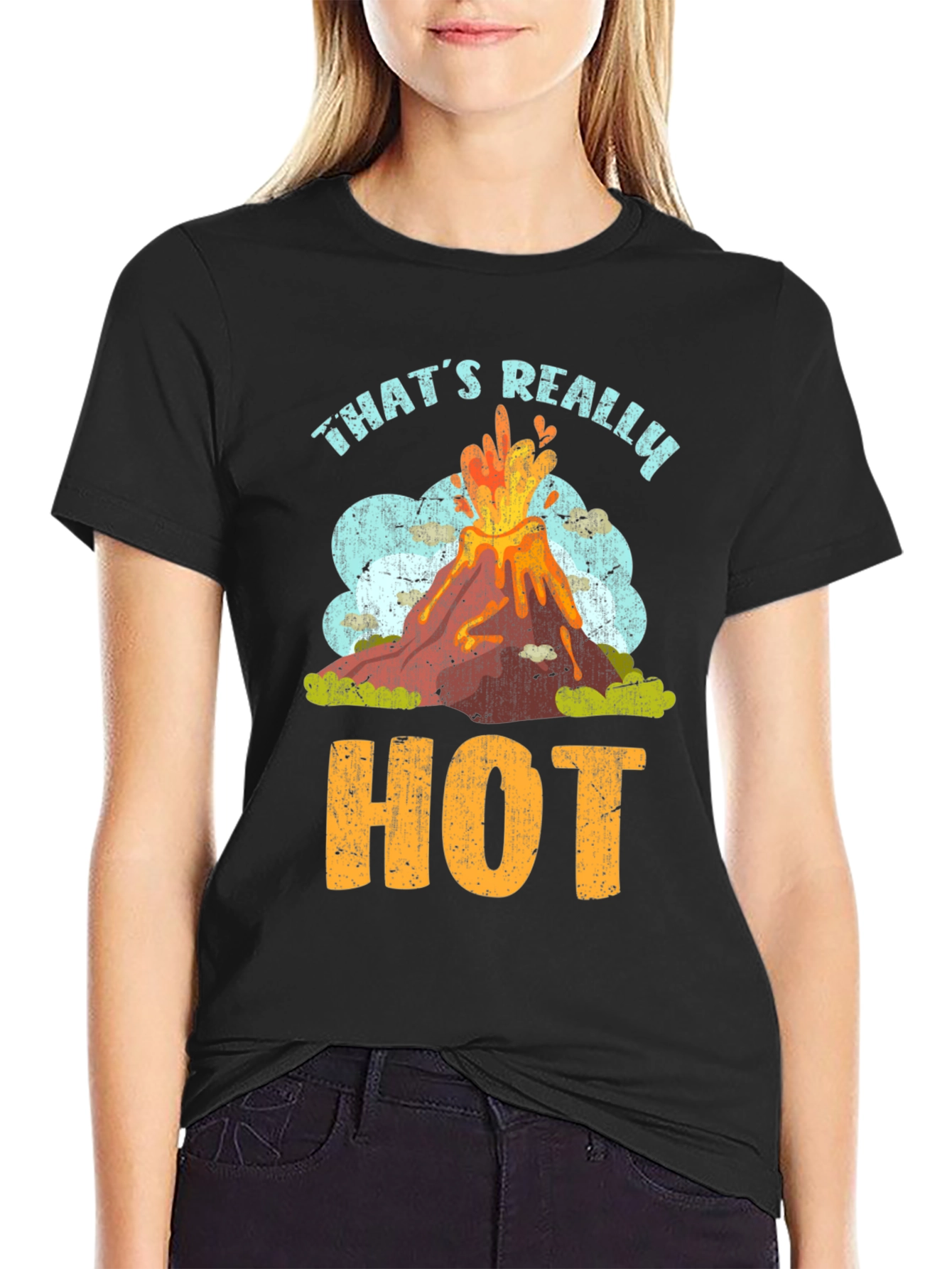 Black That's Really Hot Volcano T-Shirt view 2