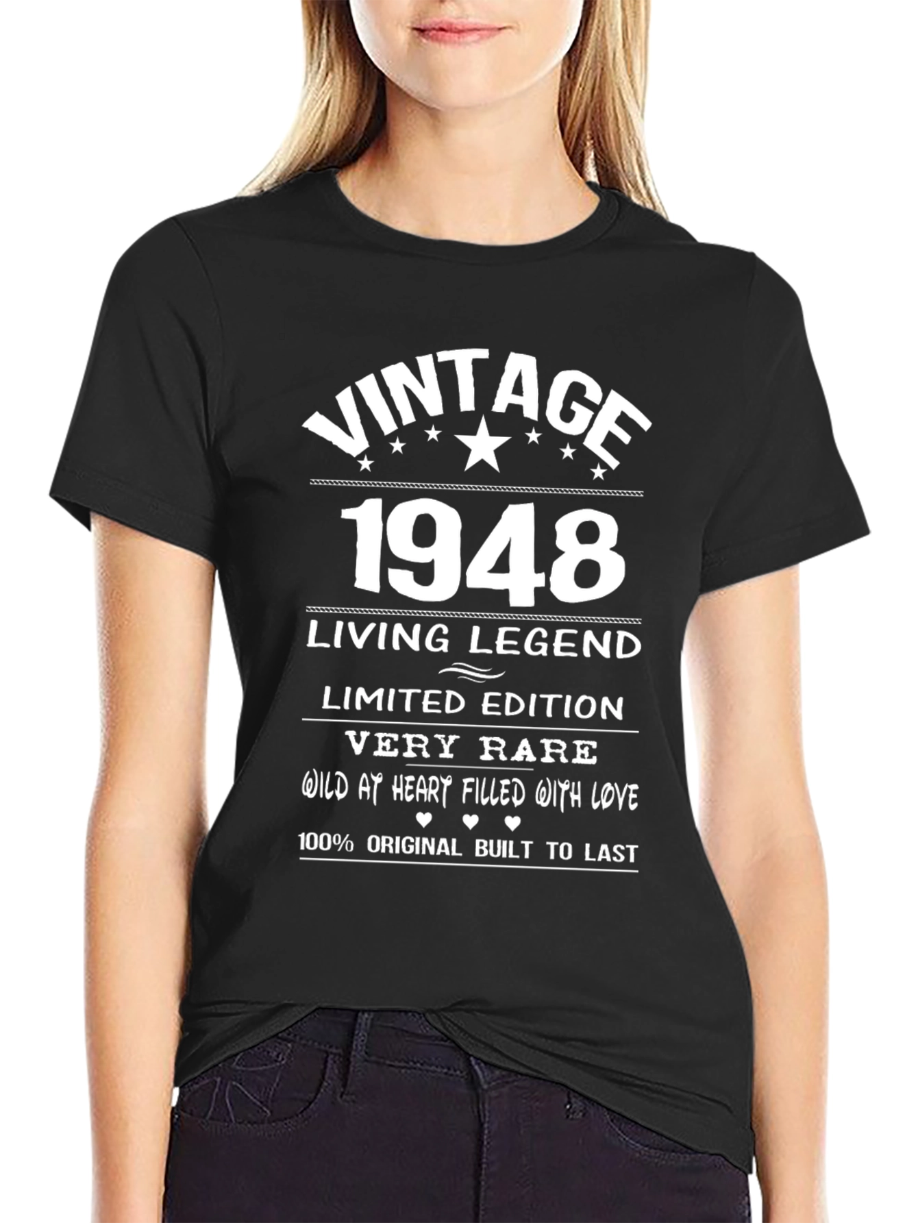 Black Vintage 1948 Legend Black Graphic Tee view 2