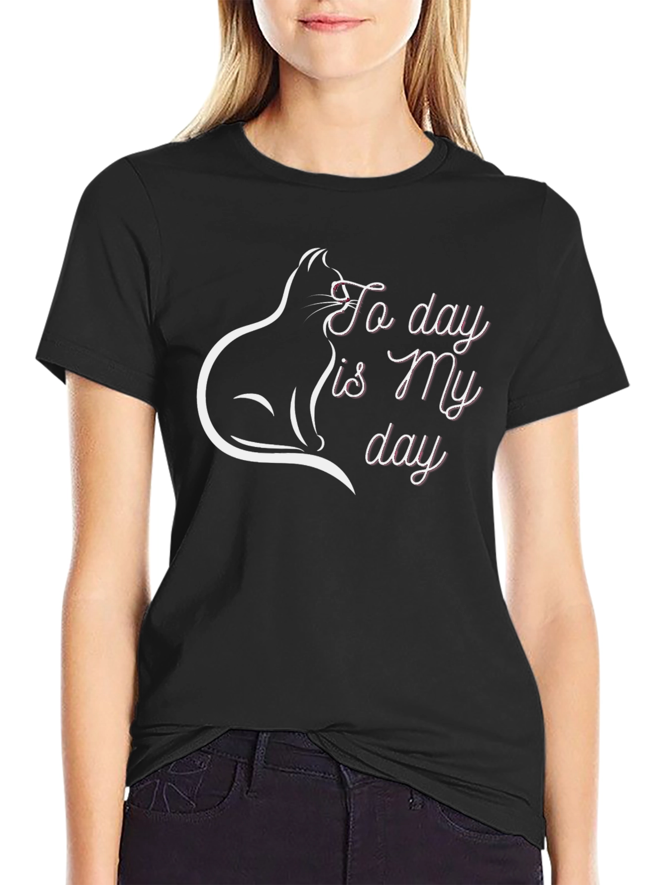 Black Cat Lover T-Shirt: Today is My Day view 2