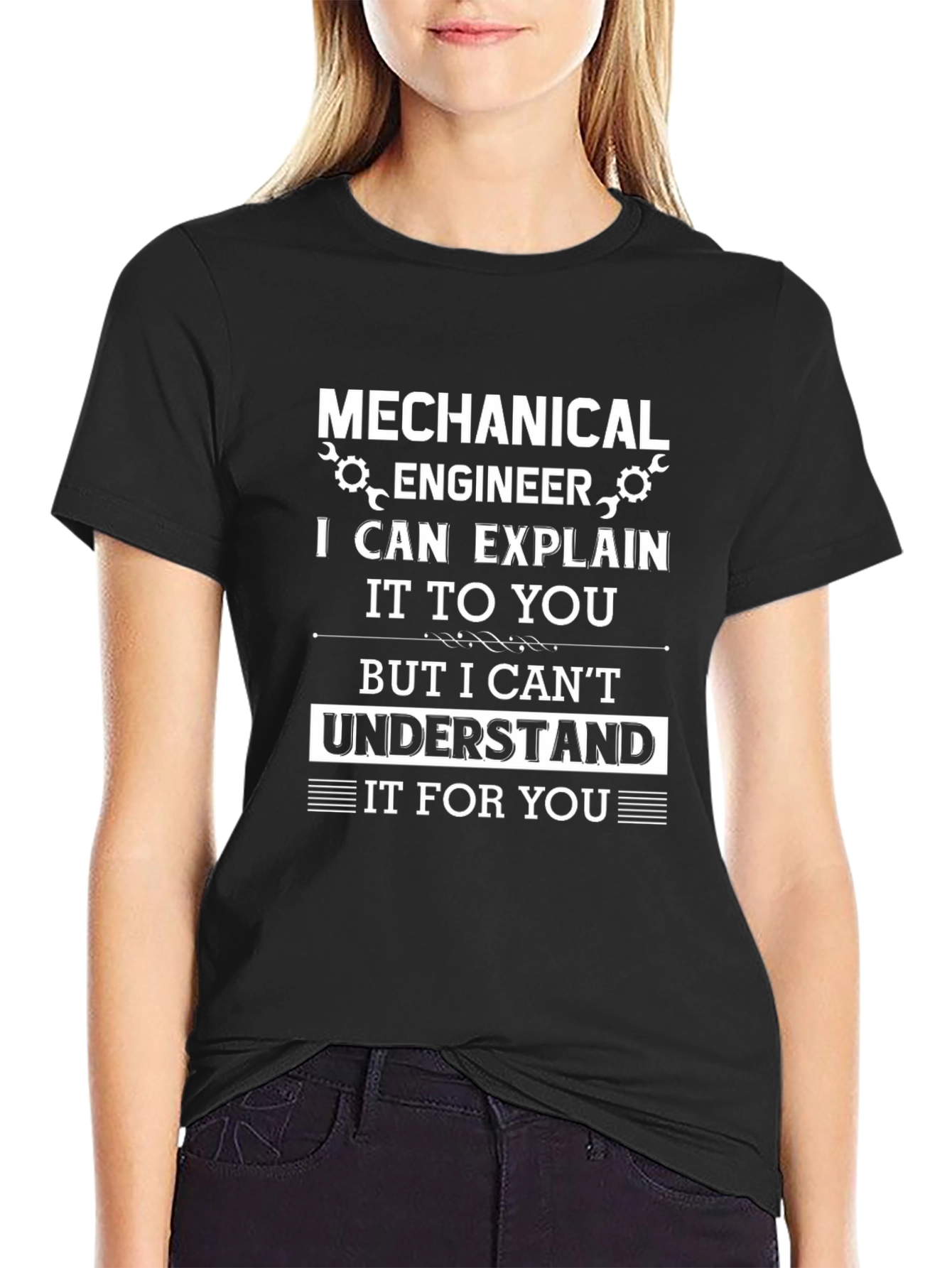 Black Mechanical Engineer Humor T-Shirt view 2