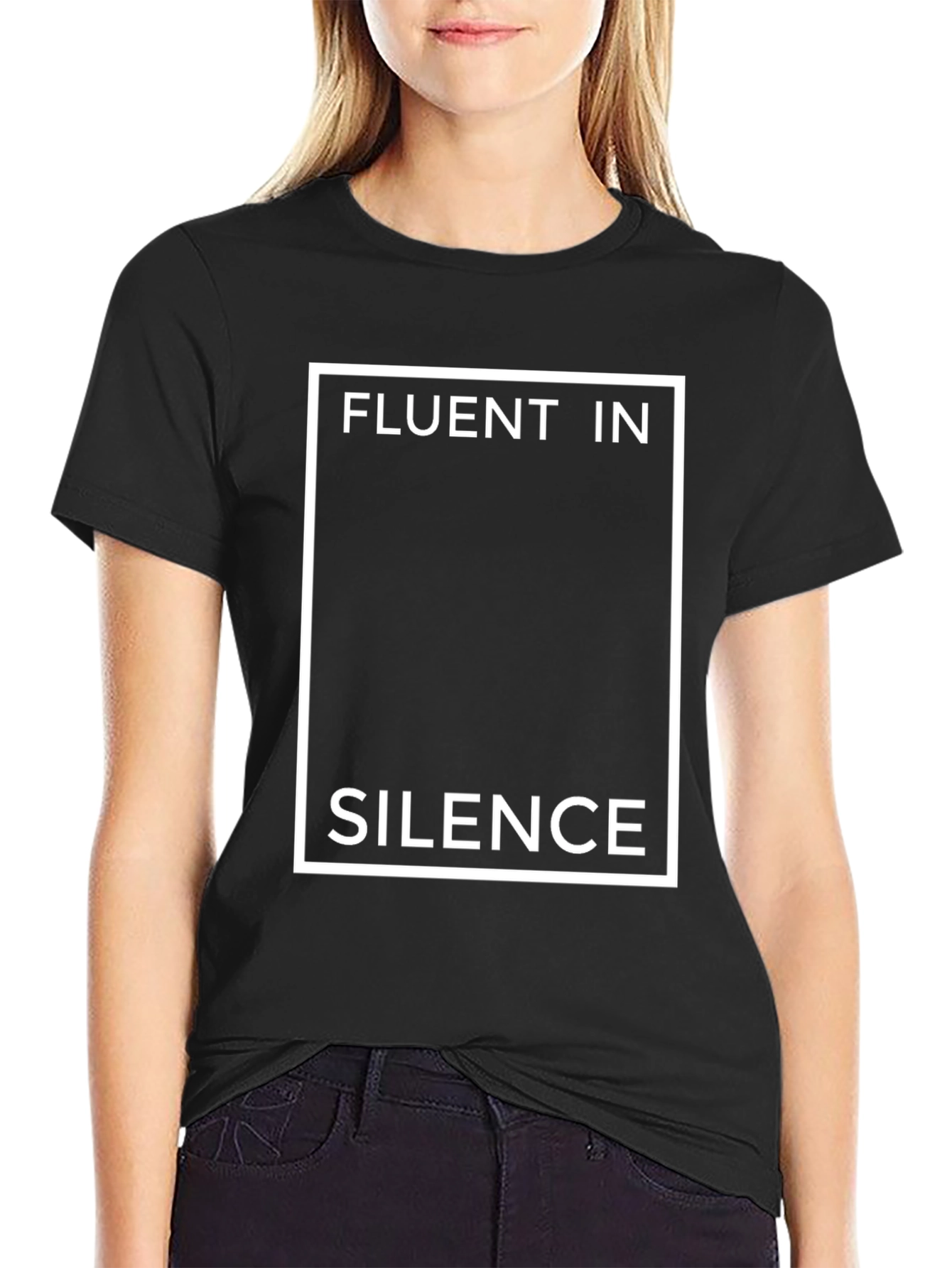 Black Fluent in Silence Graphic T-Shirt - Black view 2