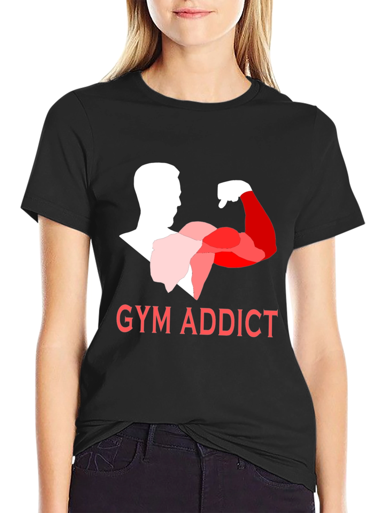 Black Gym Addict Black T-Shirt view 2